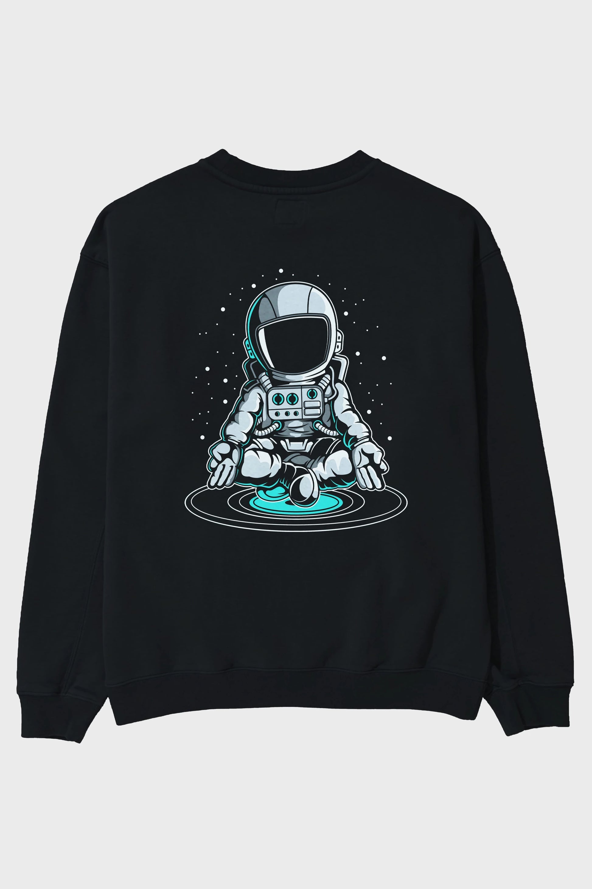 Astronaut Meditation Arka Baskılı Oversize Sweatshirt Erkek Kadın Unisex