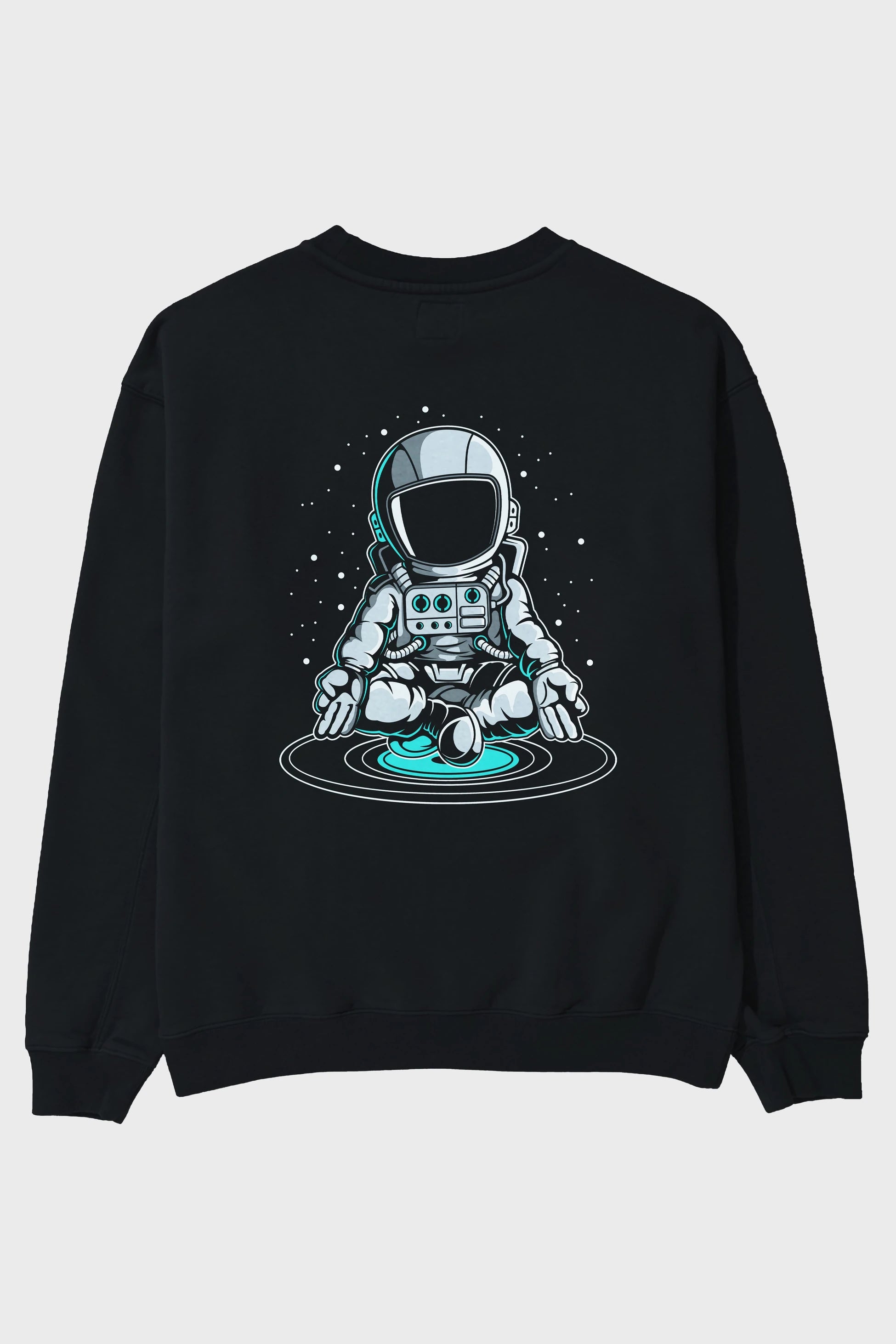 Astronaut Meditation Arka Baskılı Oversize Sweatshirt Erkek Kadın Unisex