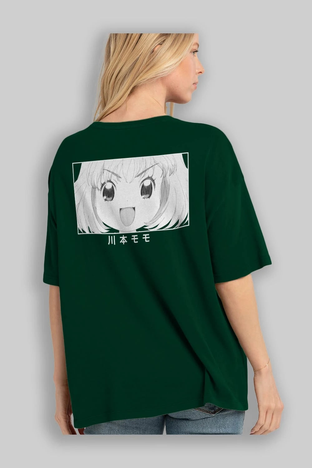 Momo Kawamoto 1 Anime Arka Baskılı Oversize t-shirt Erkek Kadın Unisex