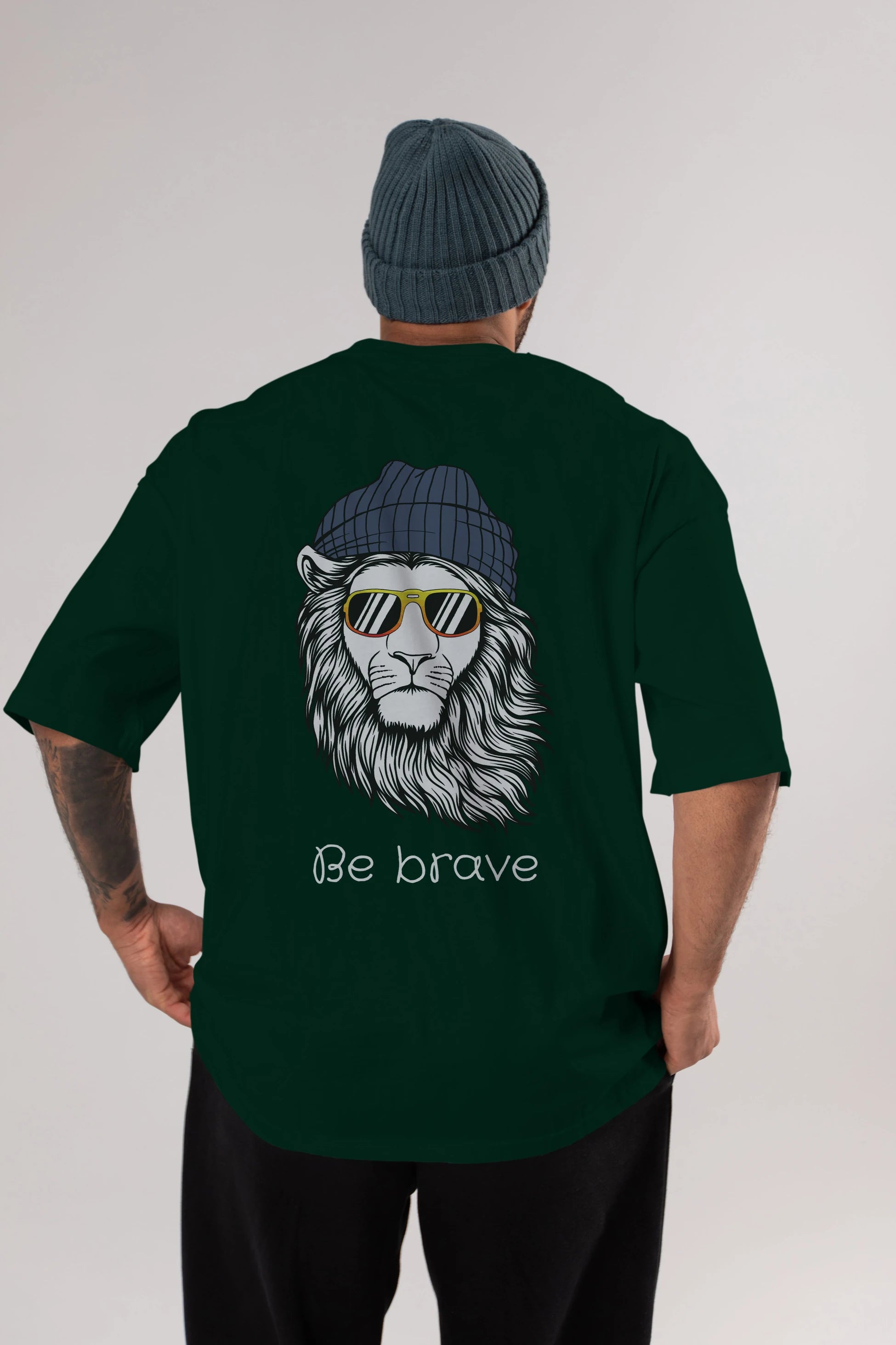 Be Brave Arka Baskılı Oversize t-shirt Erkek Kadın Unisex