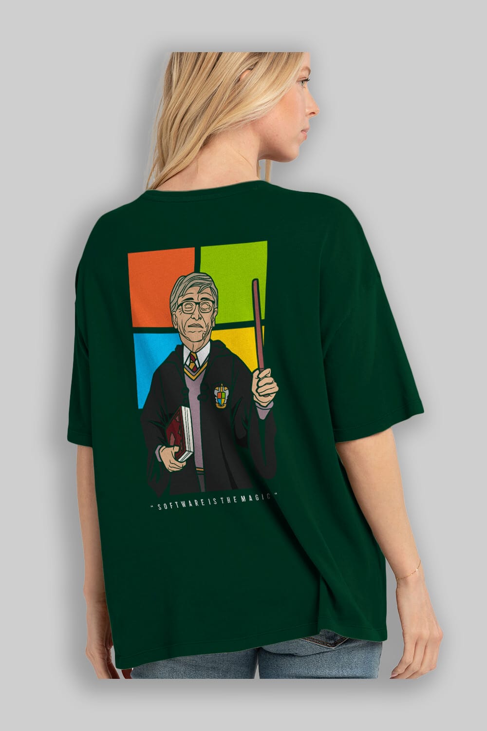 Harry Potter Gates Arka Baskılı Oversize t-shirt Erkek Kadın Unisex %100 Pamuk tişort