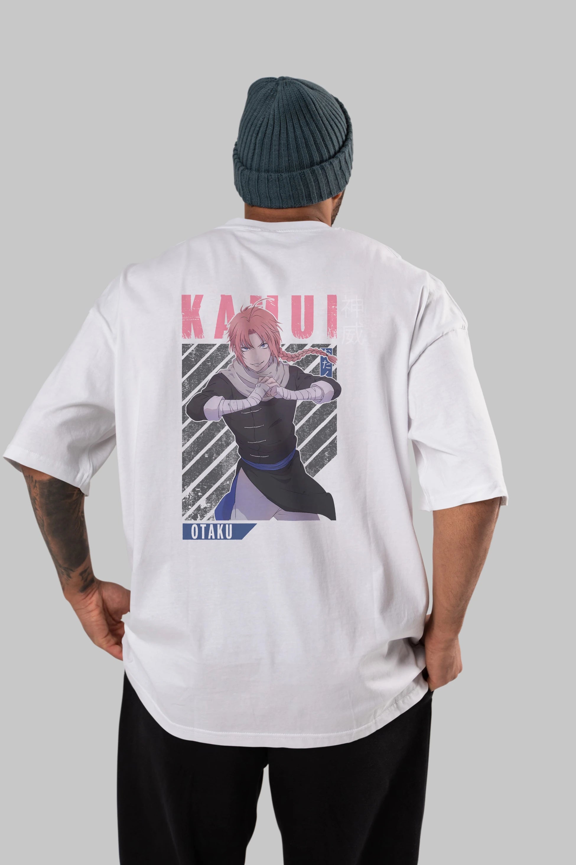 Kamui GINTAMA Anime Arka Baskılı Oversize t-shirt Erkek Kadın Unisex