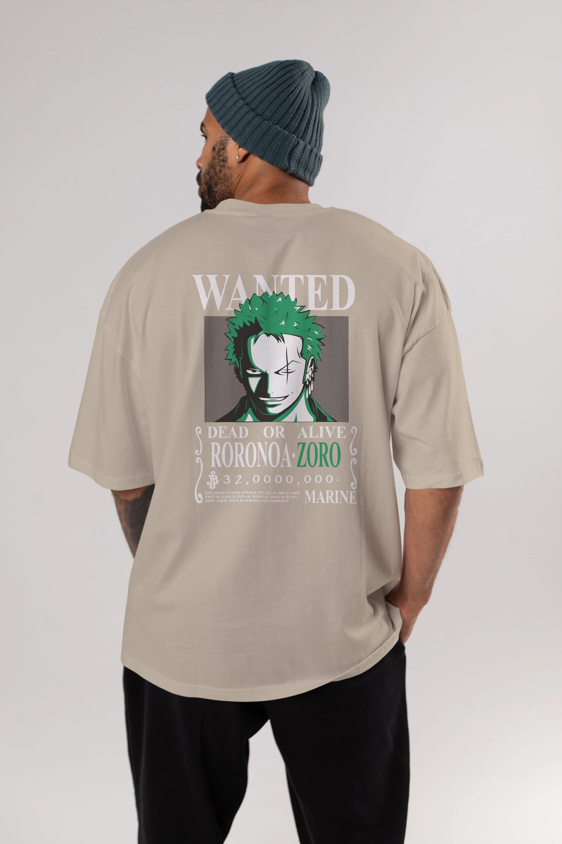 Roronoa Zoro Anime Arka Baskılı Oversize t-shirt Erkek Kadın Unisex %100 pamuk tişort
