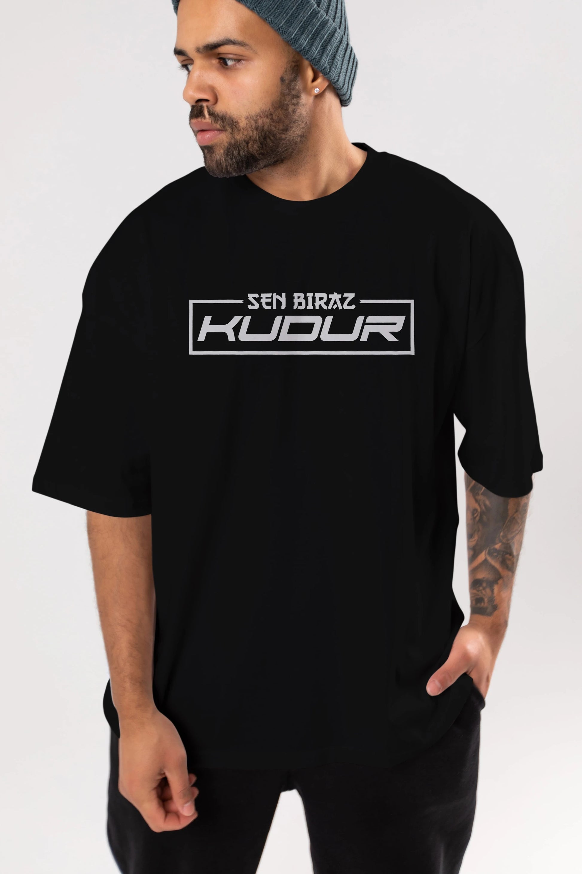 Sen Biraz Kudur Ön Baskılı Oversize t-shirt %100 pamuk Erkek Kadın Unisex