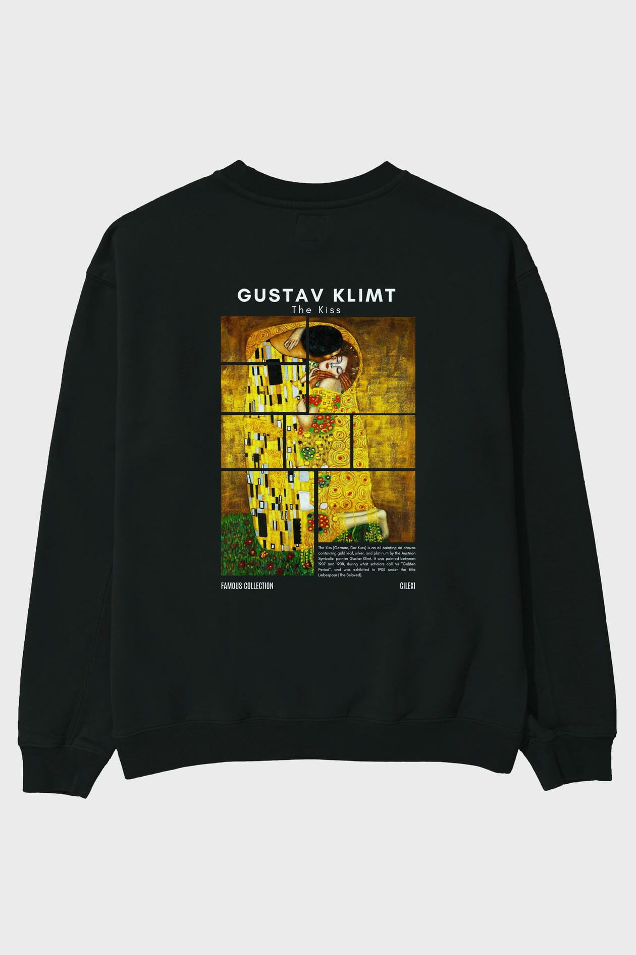 Gustav Klimt The Kiss Arka Baskılı Oversize Sweatshirt Erkek Kadın Unisex