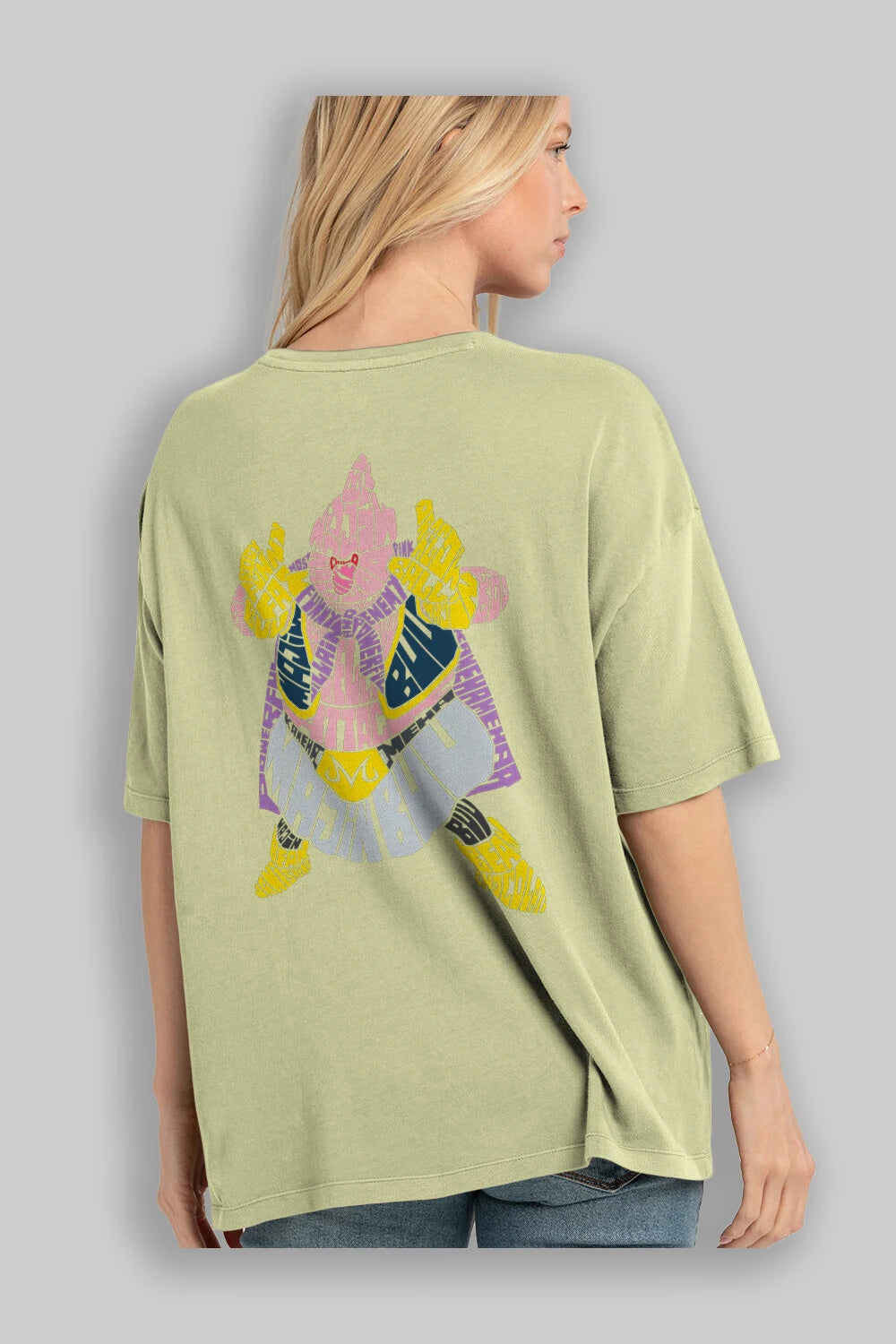 Majin Buu Arka Baskılı Oversize t-shirt %100 pamuk Erkek Kadın Unisex