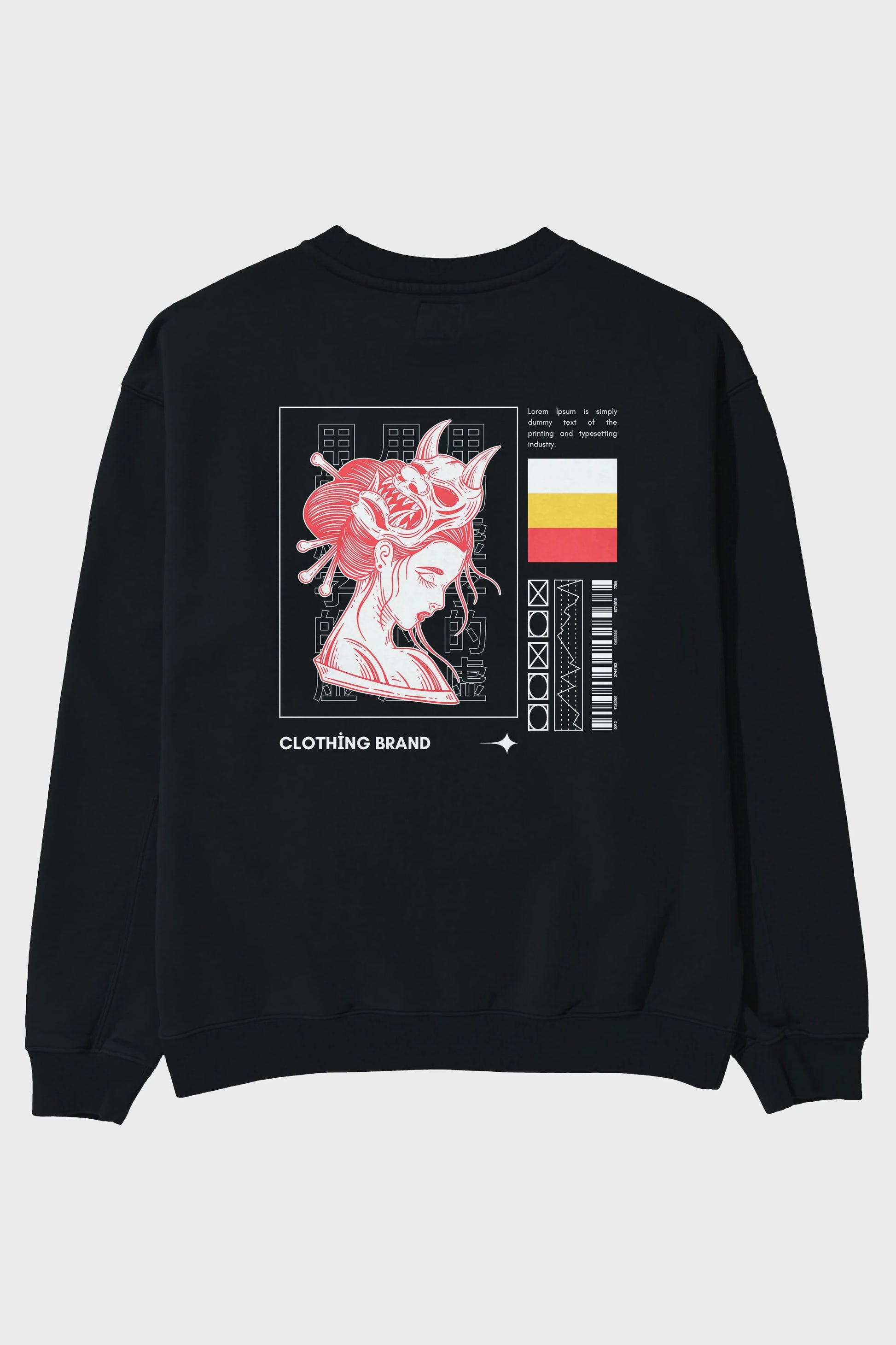Hipster Japanese Style 2 Arka Baskılı Oversize Sweatshirt Erkek Kadın Unisex