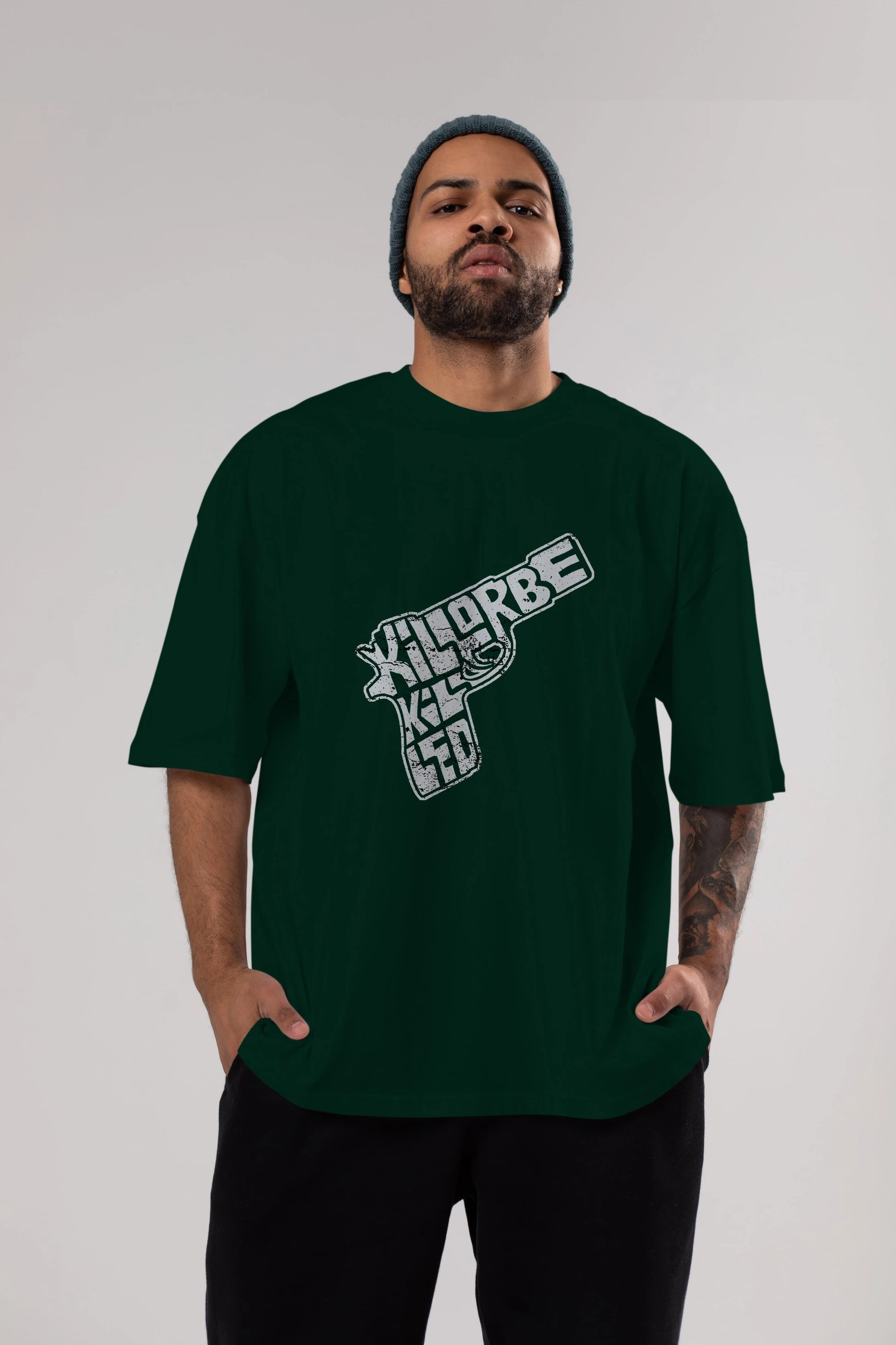 Kill Or Be Killed Ön Baskılı Oversize t-shirt %100 pamuk Erkek Kadın Unisex