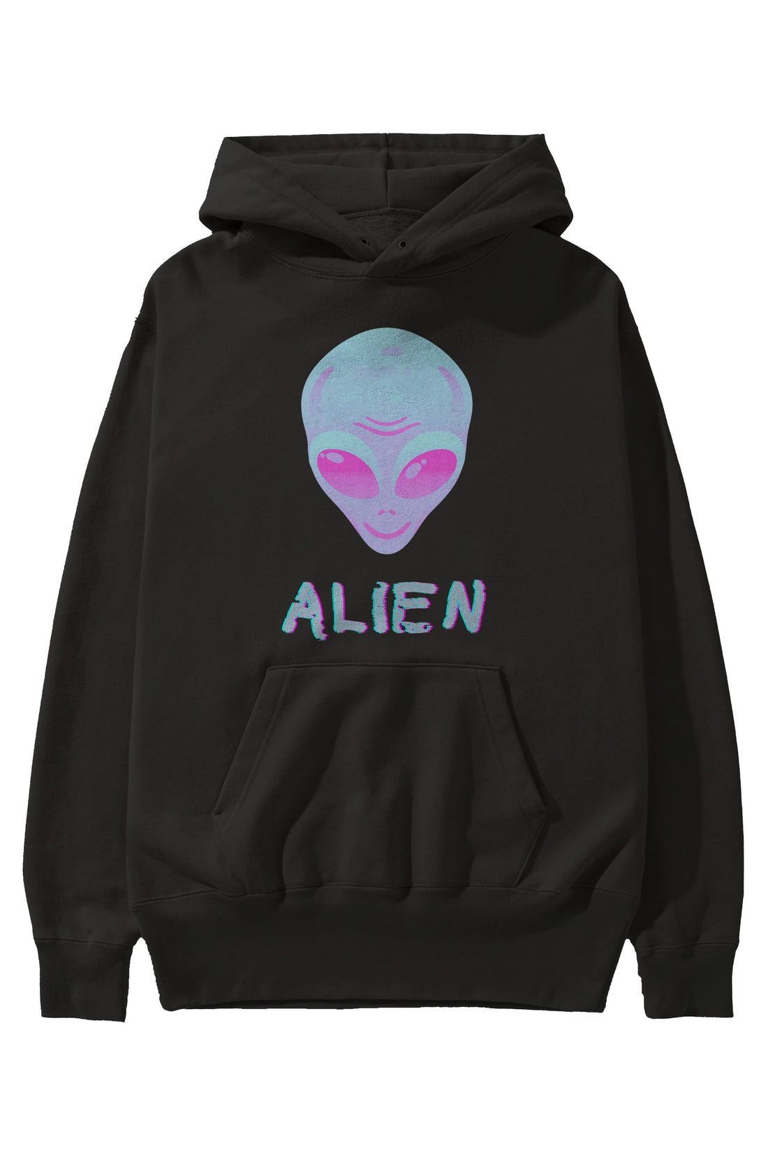 Alien Ön Baskılı Oversize Hoodie Kapüşonlu Sweatshirt Erkek Kadın Unisex