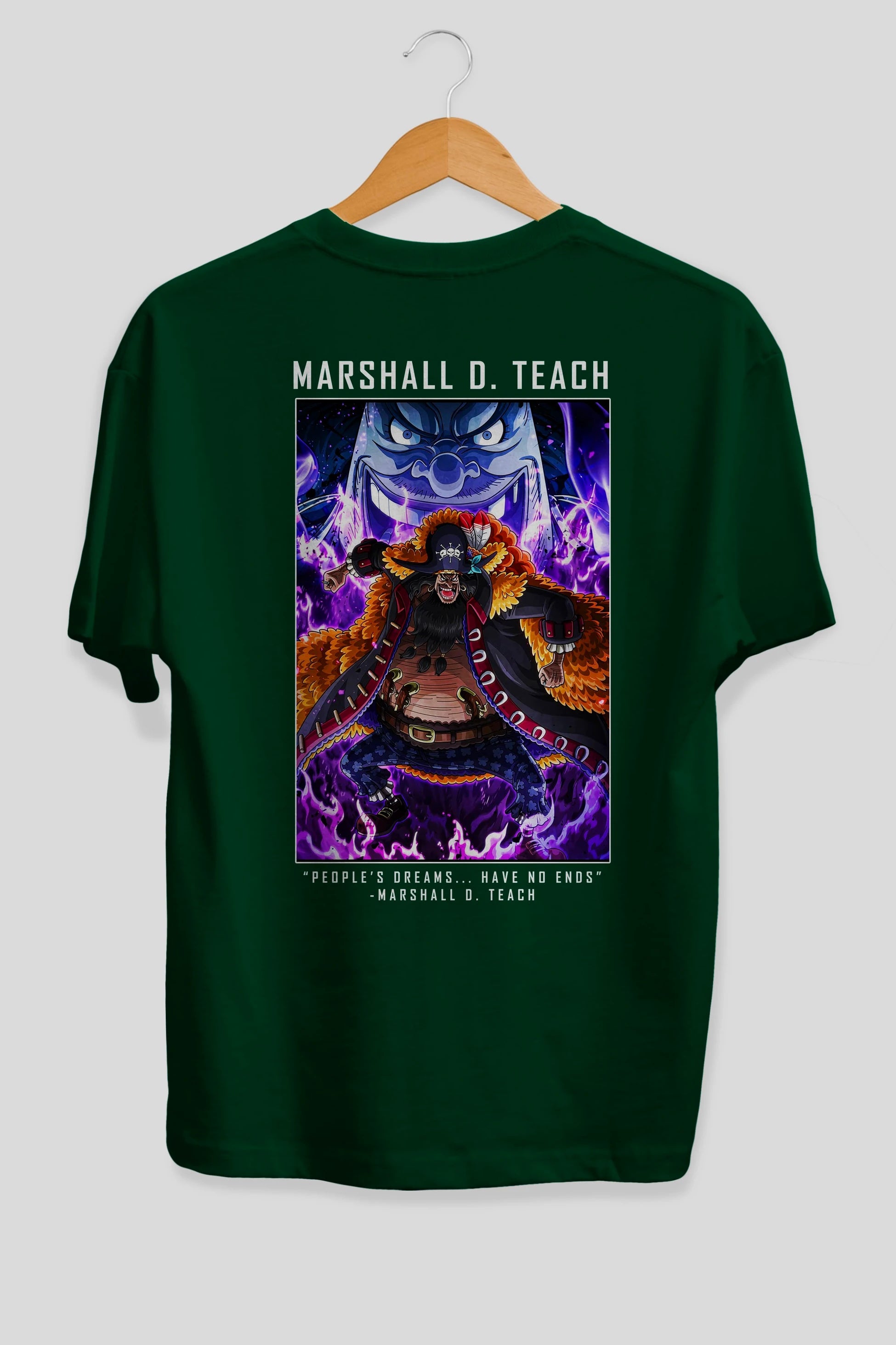 Blackbeard Anime Arka Baskılı Oversize t-shirt Erkek Kadın Unisex %100 pamuk tişort