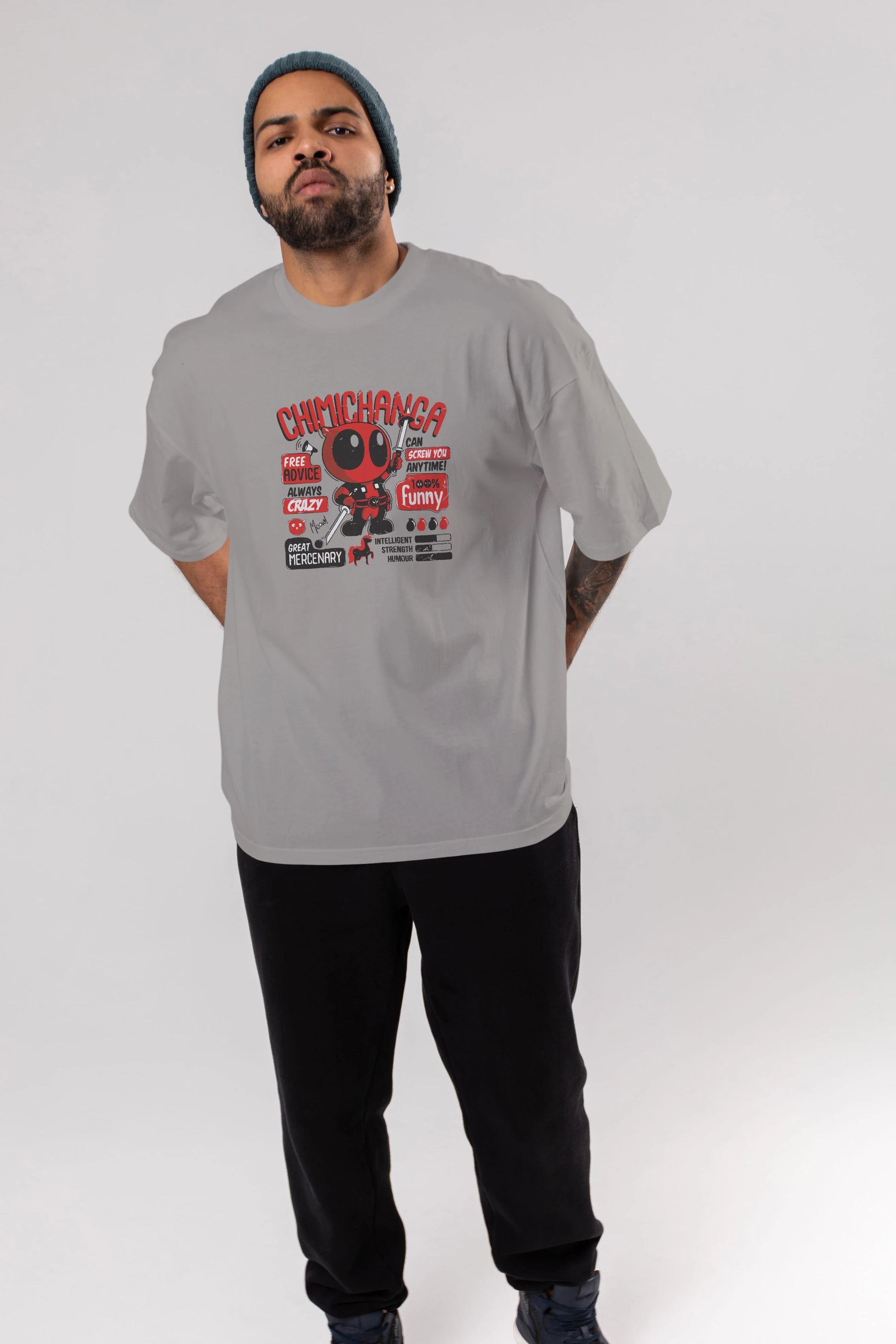 Deadpool (9) Ön Baskılı Oversize t-shirt Erkek Kadın Unisex %100 Pamuk Bisiklet Yaka tişort
