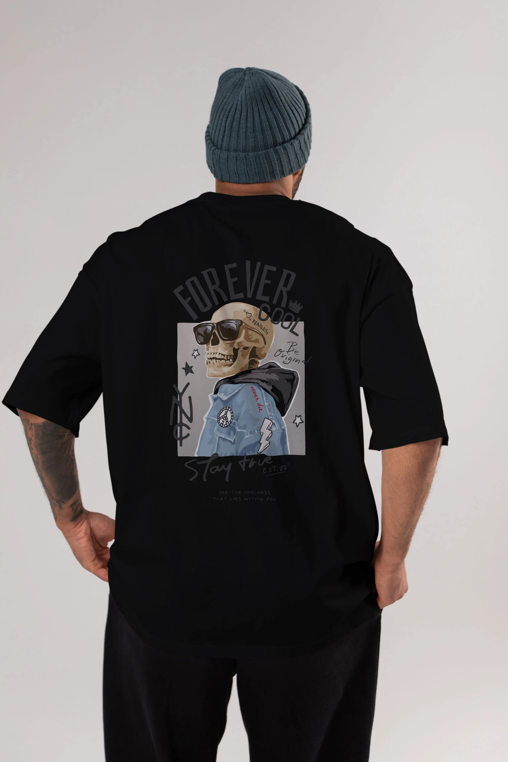 Teddy Bear Forever Cool Arka Baskılı Oversize t-shirt Erkek Kadın Unisex %100 Pamuk