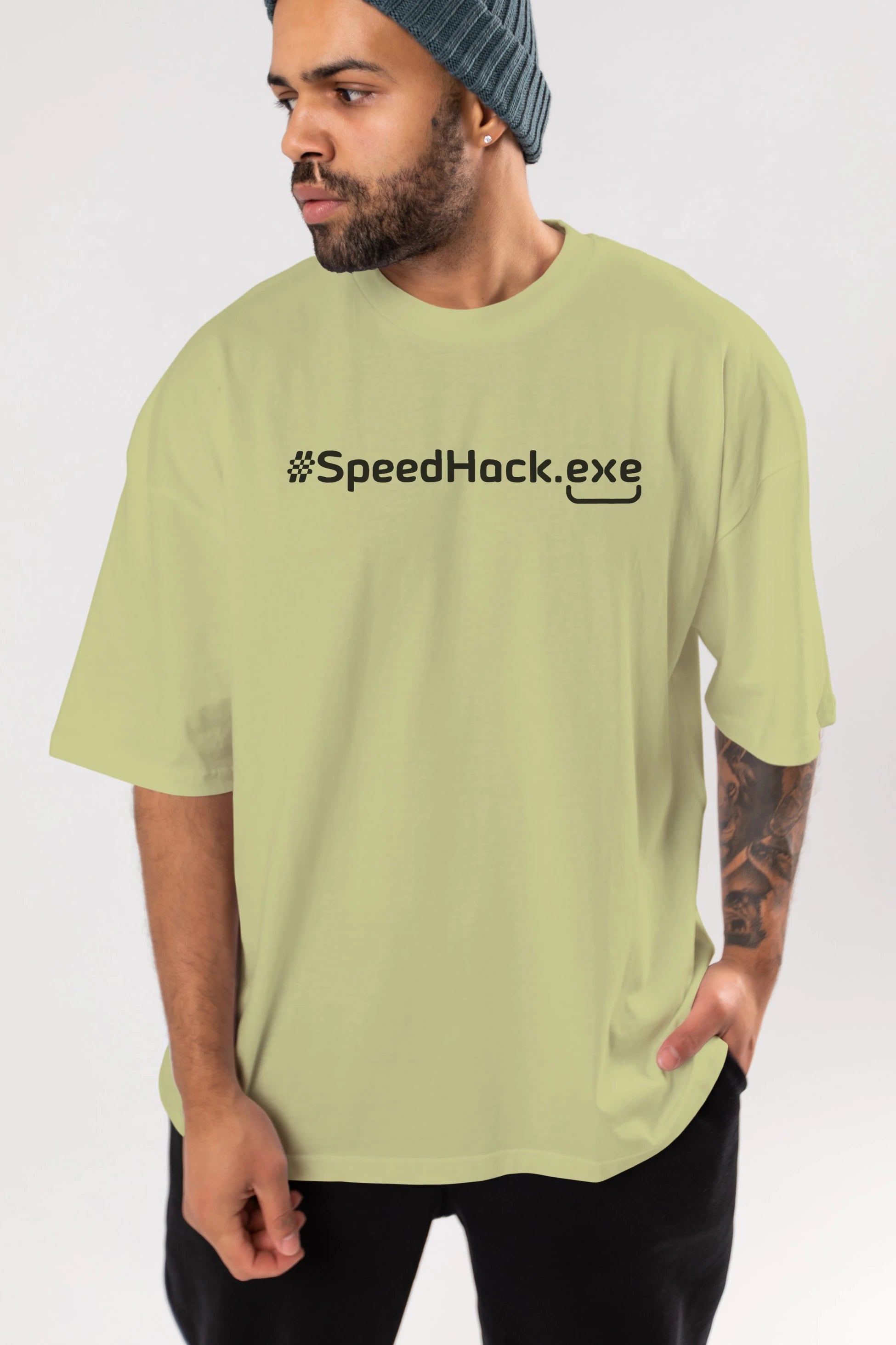 Speedhackexe Ön Baskılı Oversize t-shirt %100 pamuk Erkek Kadın Unisex