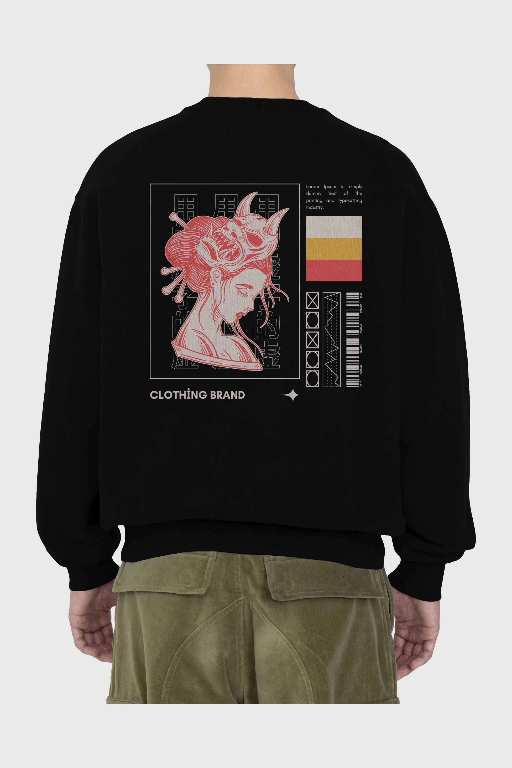 Hipster Japanese Style 2 Arka Baskılı Oversize Sweatshirt Erkek Kadın Unisex