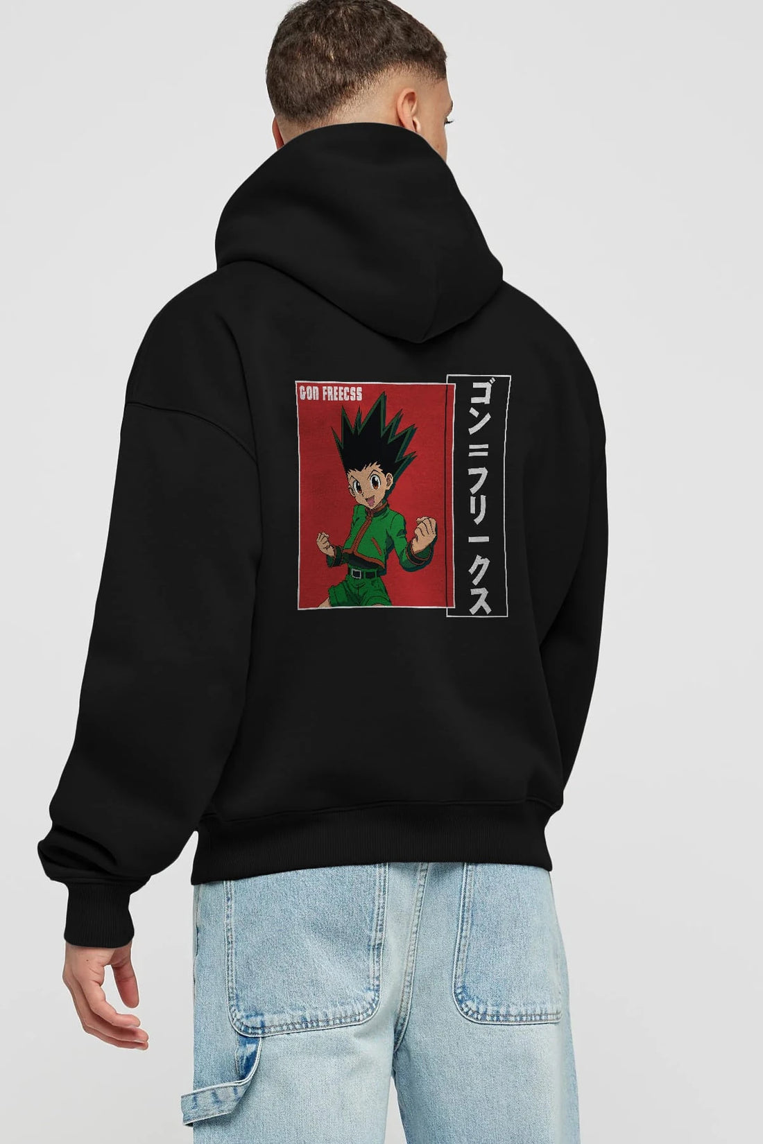 Gon Freecss HUNTER X HUNTER 5 Anime Arka Baskılı Hoodie Oversize Kapüşonlu Sweatshirt Erkek Kadın Unisex