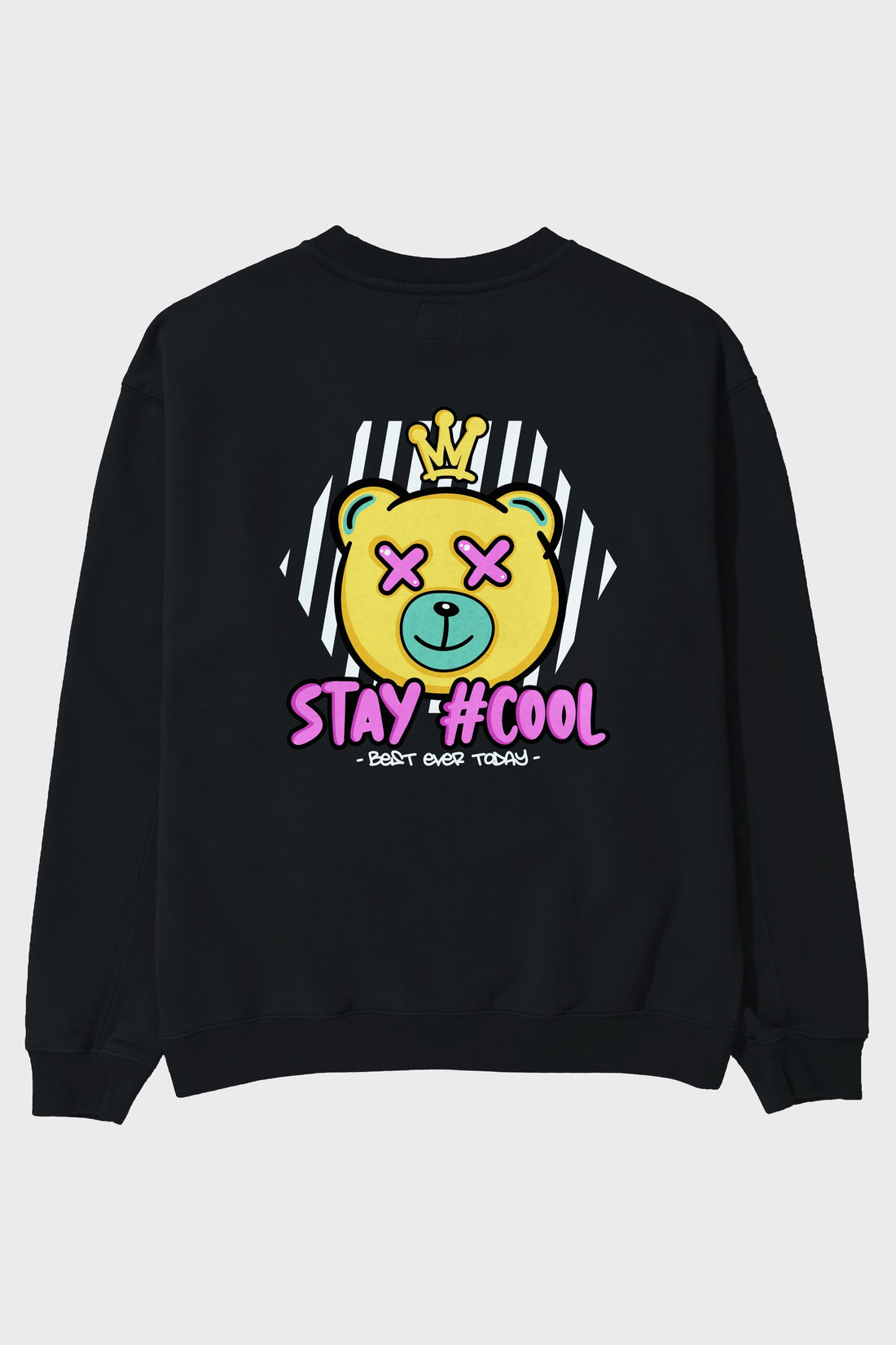 Stay Cool Bear Arka Baskılı Oversize Sweatshirt Erkek Kadın Unisex
