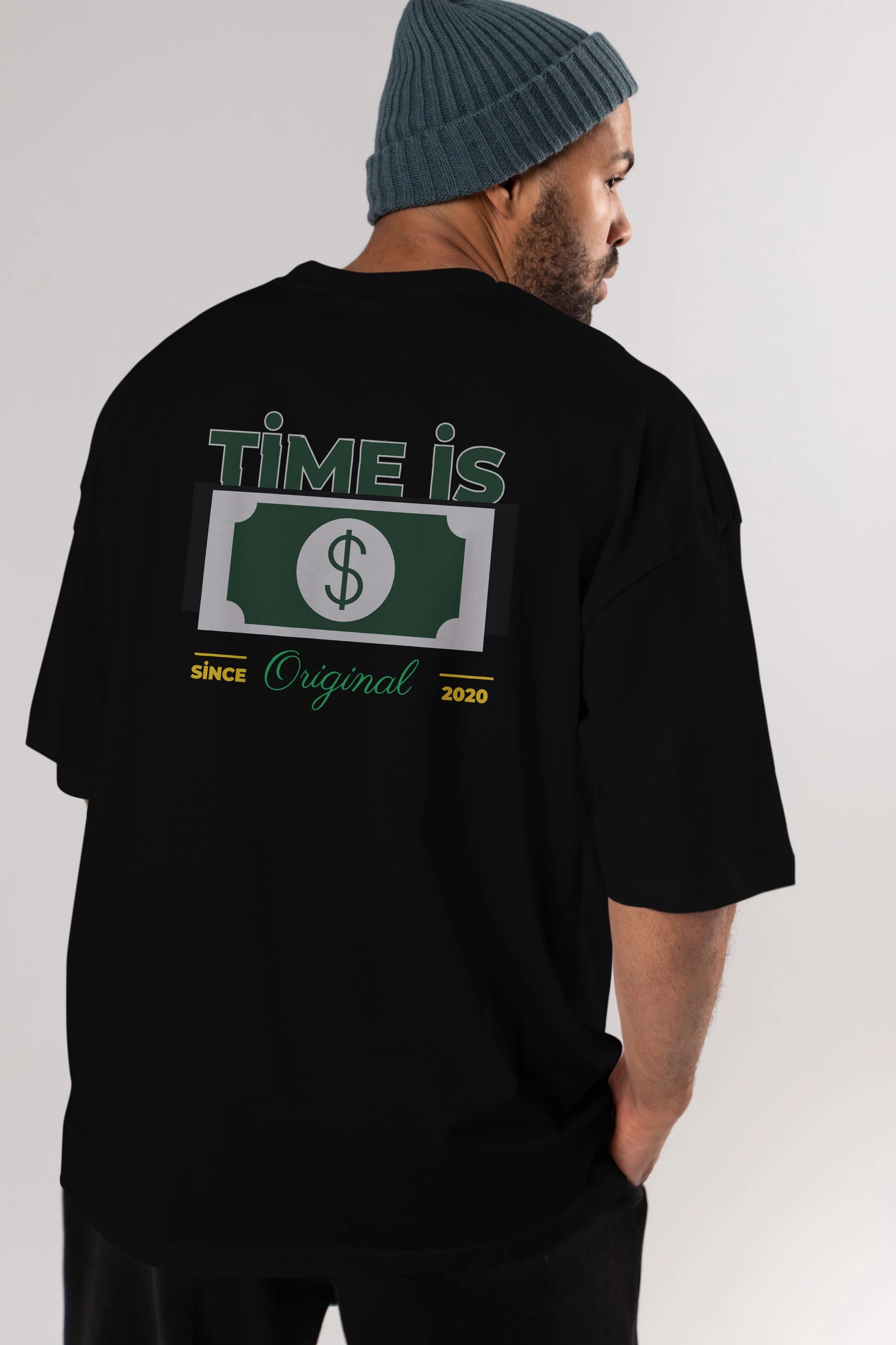 Time is Original Arka Baskılı Oversize t-shirt Erkek Kadın Unisex