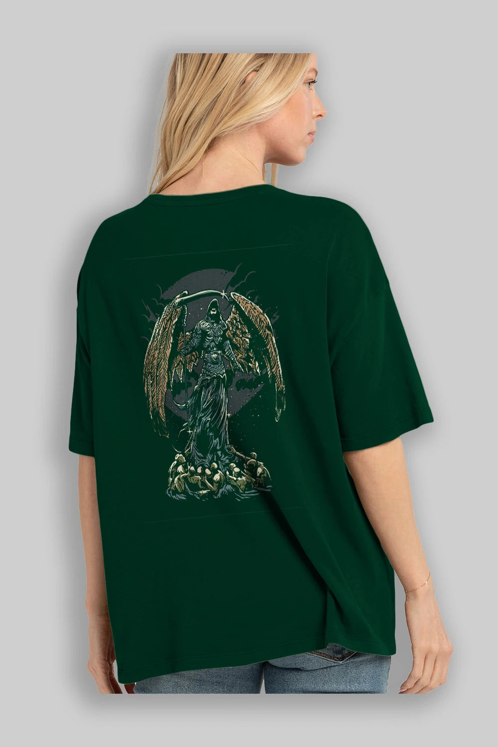Darkness Arka Baskılı Oversize t-shirt Erkek Kadın Unisex %100 Pamuk