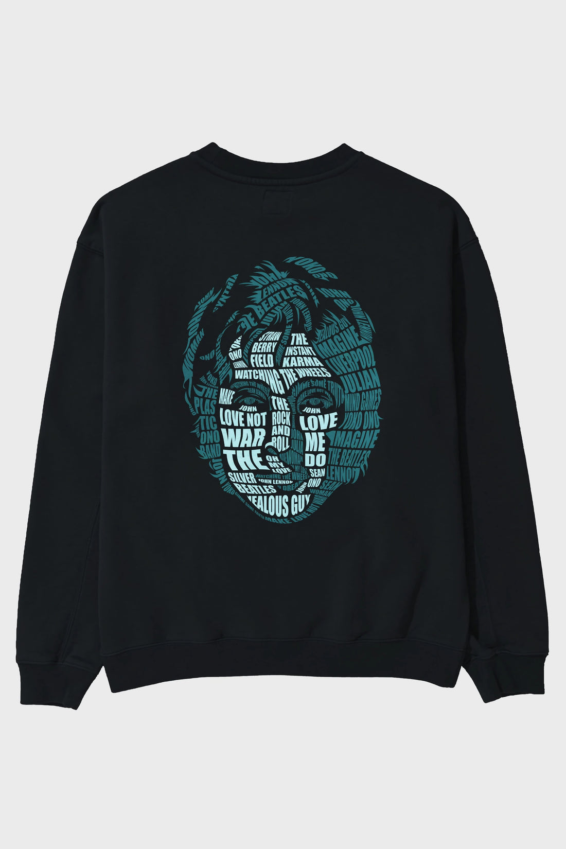 John Lennon Calligram Arka Baskılı Oversize Sweatshirt Erkek Kadın Unisex