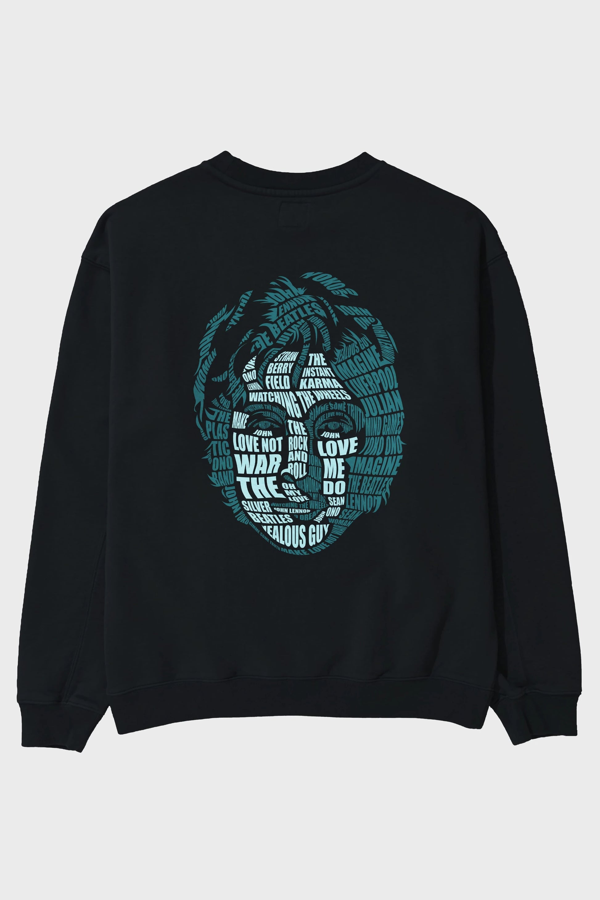 John Lennon Calligram Arka Baskılı Oversize Sweatshirt Erkek Kadın Unisex