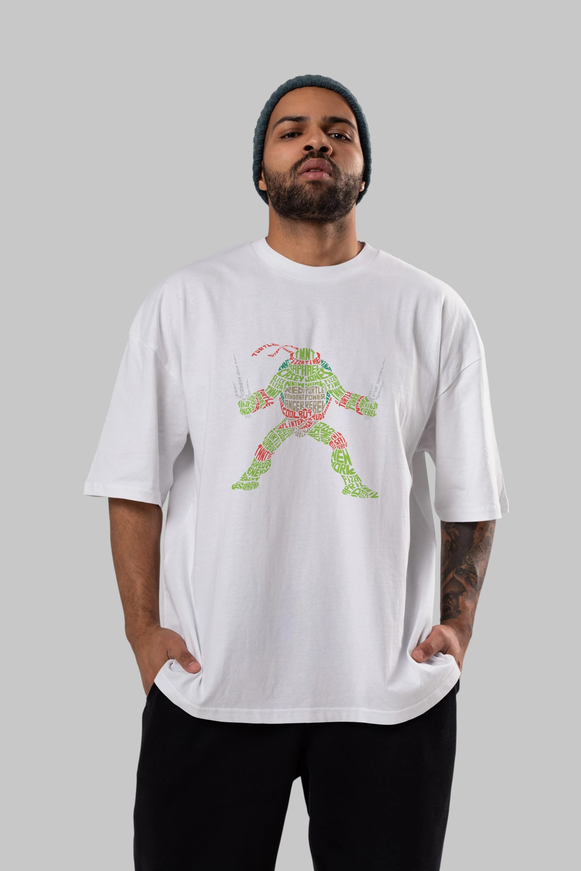 Ninja Turtle Ön Baskılı Oversize t-shirt %100 pamuk Erkek Kadın Unisex