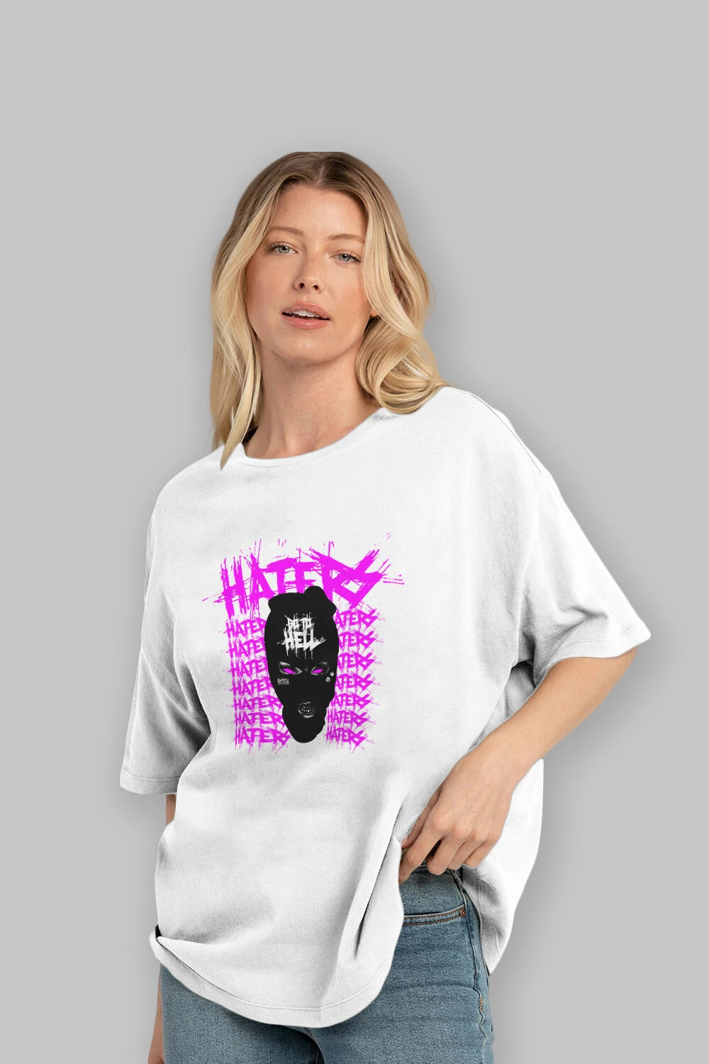 Haters Brooklyn Street Club Ön Baskılı Oversize t-shirt Erkek Kadın Unisex