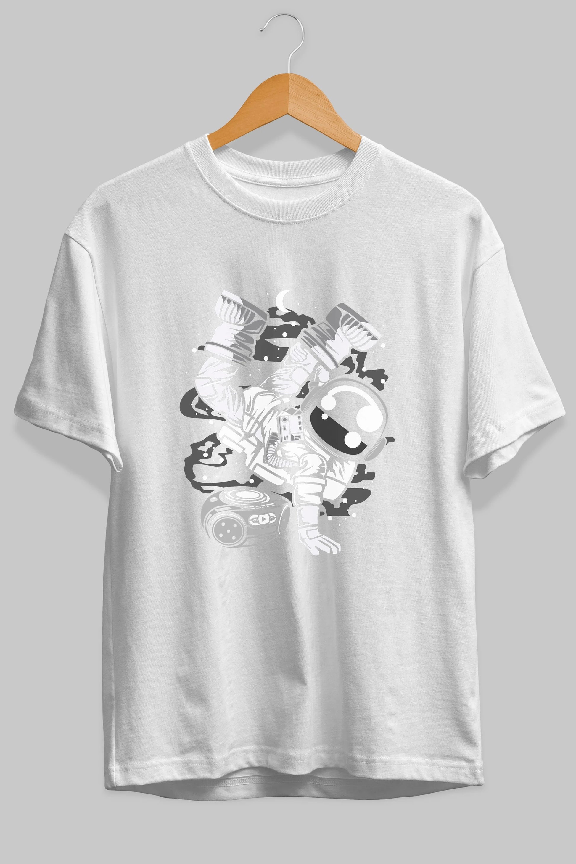 Space Breakdance Ön Baskılı Oversize t-shirt Erkek Kadın Unisex