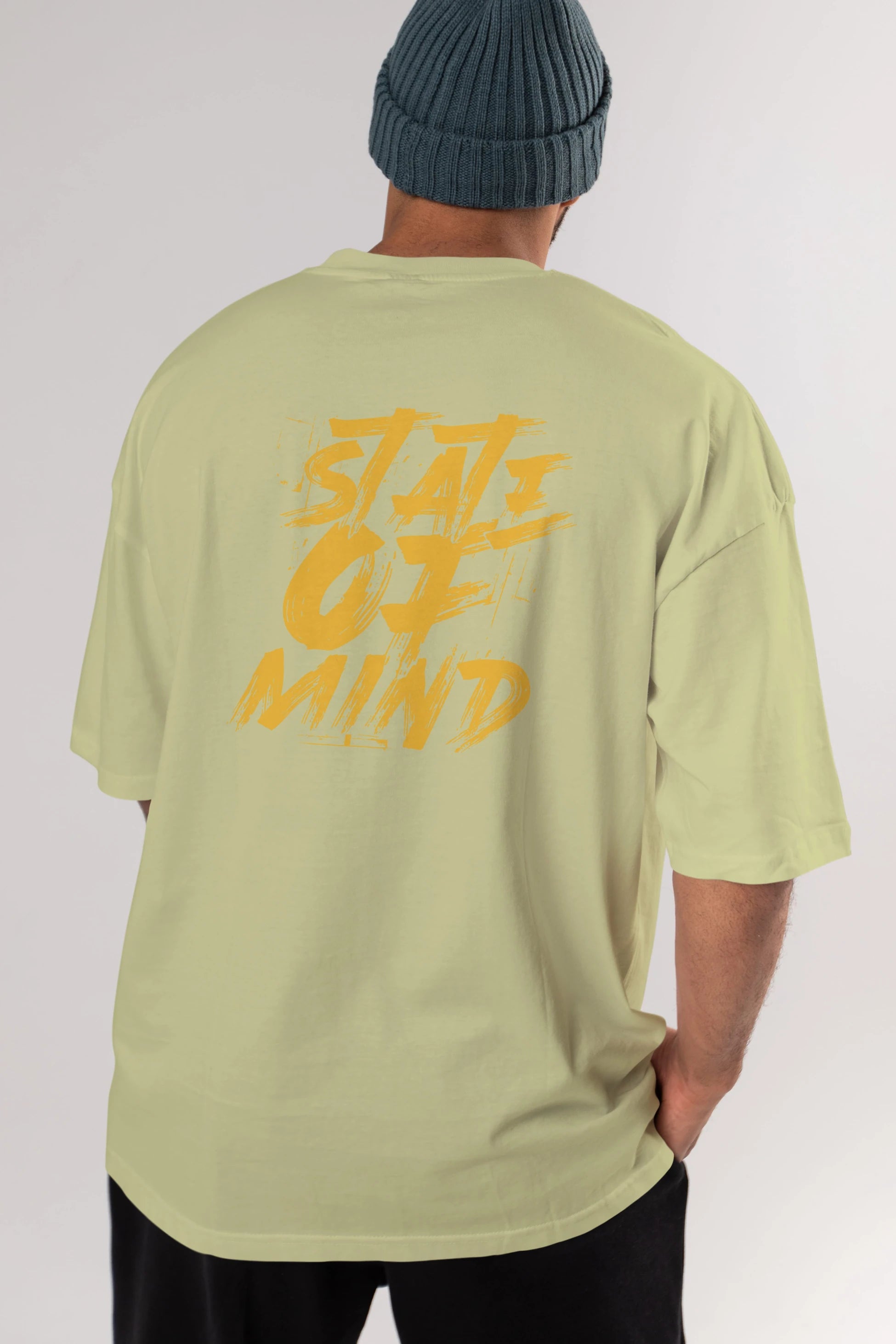 State on Mind Arka Baskılı Oversize t-shirt Erkek Kadın Unisex