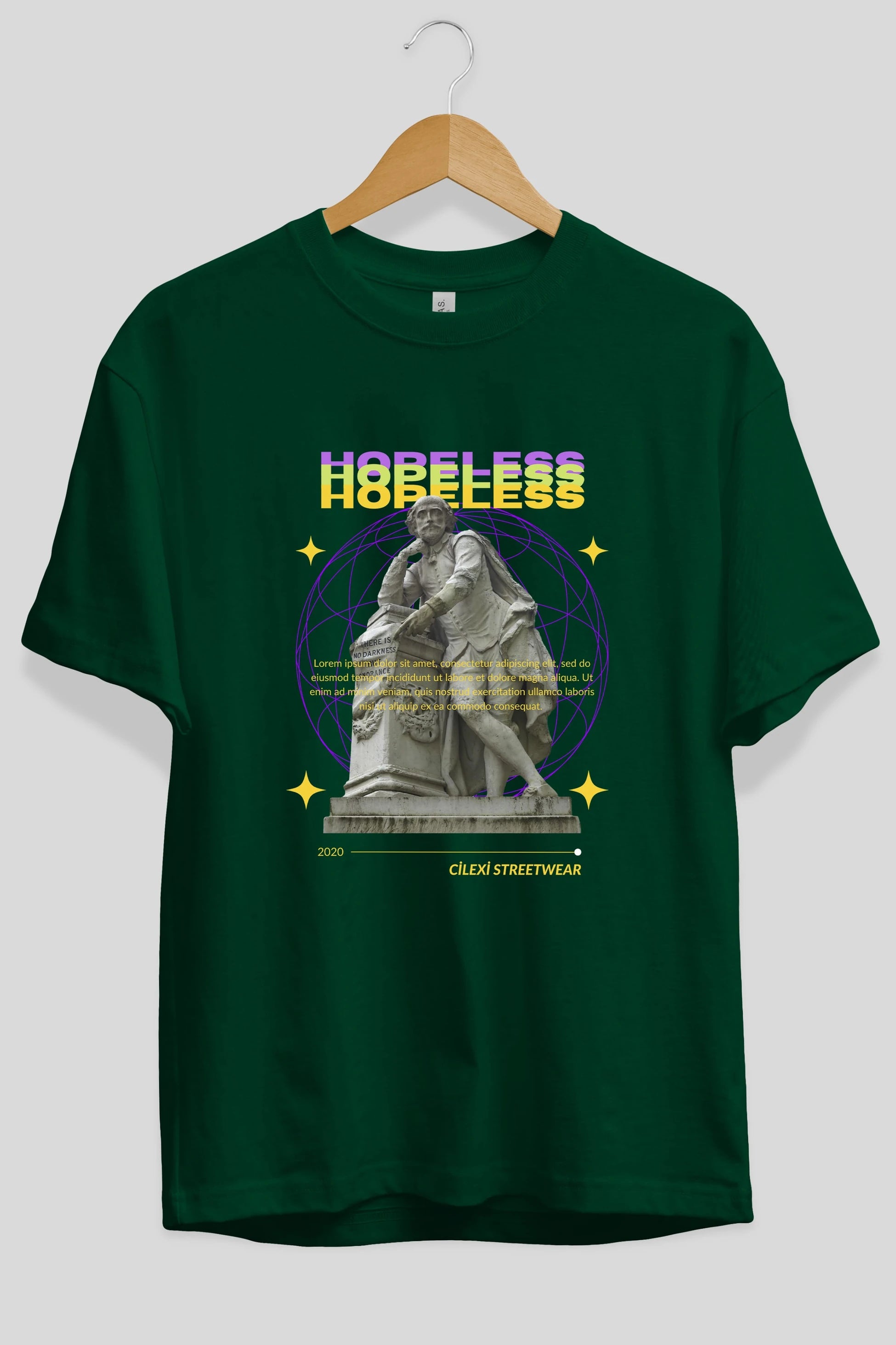 Hopeless Ön Baskılı Oversize t-shirt Erkek Kadın Unisex