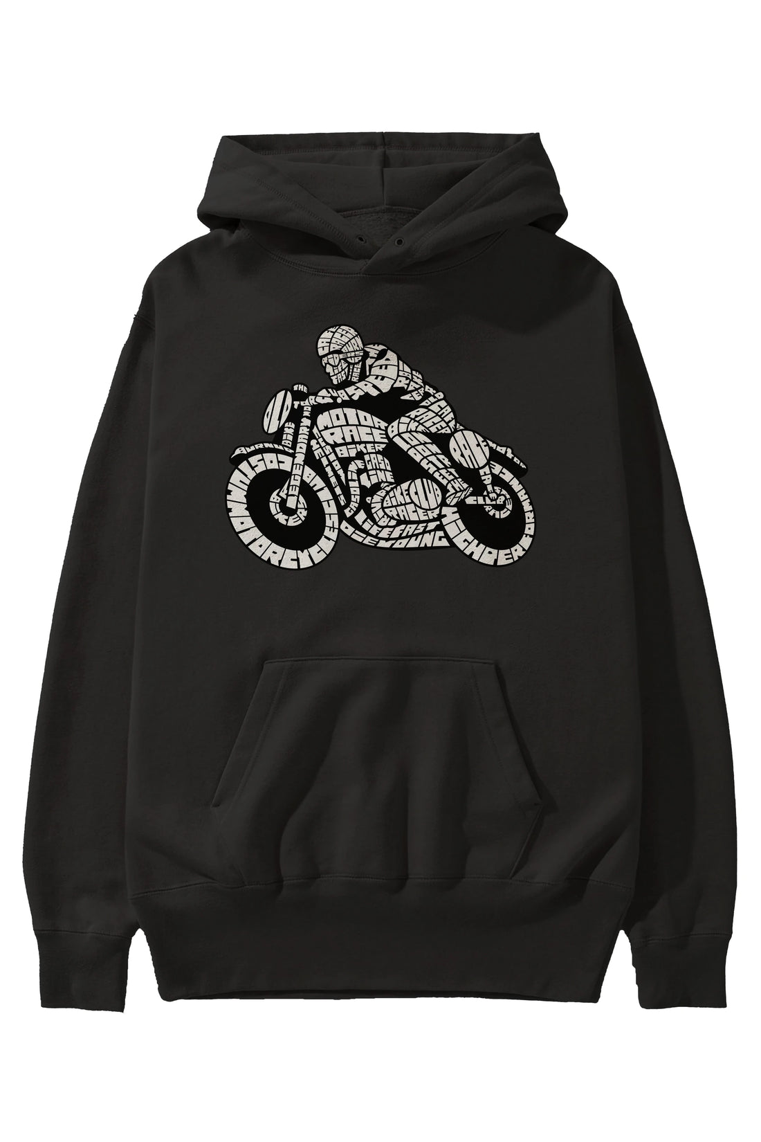 Caferacer Ön Baskılı Hoodie Oversize Kapüşonlu Sweatshirt Erkek Kadın Unisex