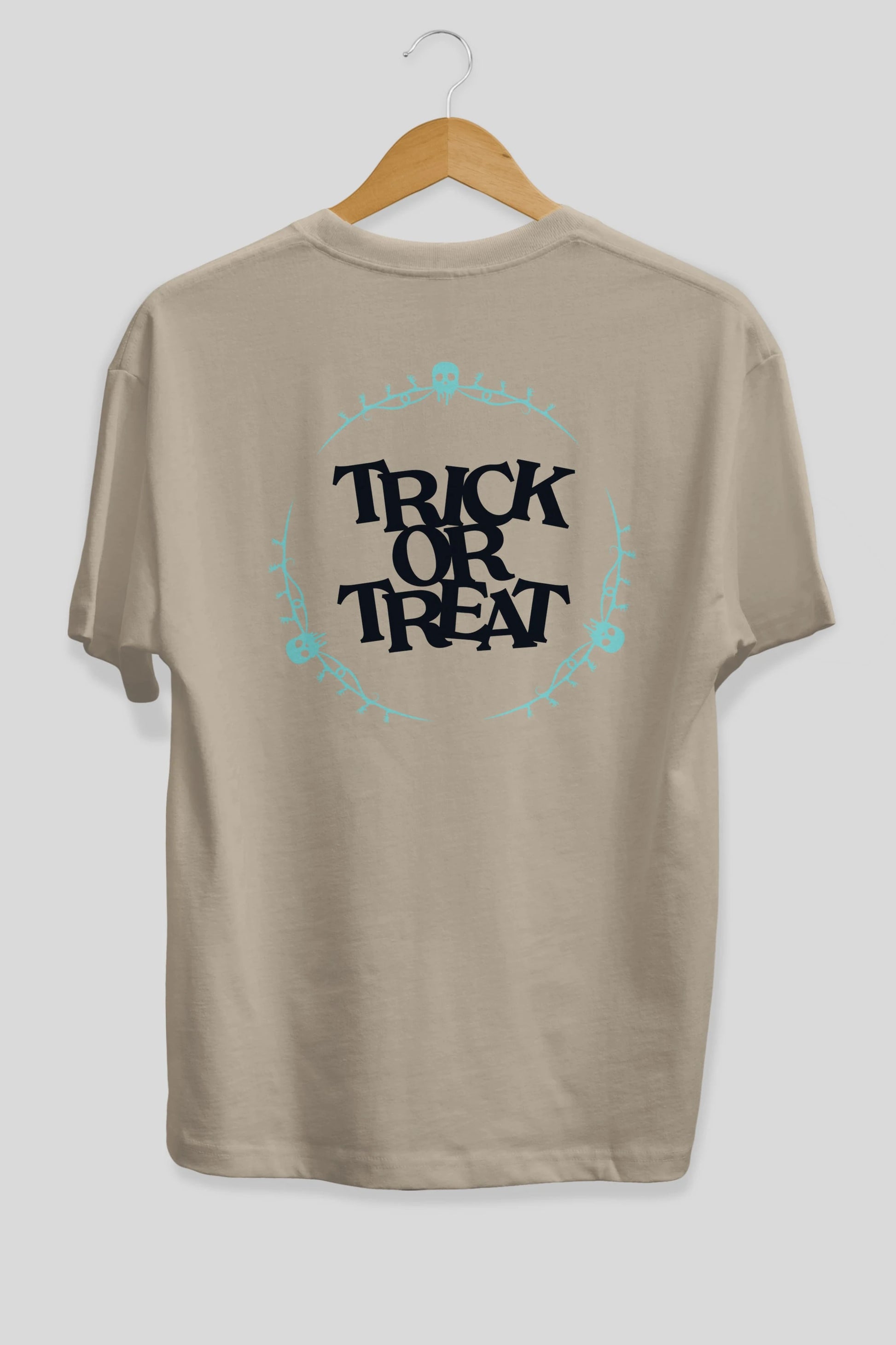 Trick or Treat Yazılı Arka Baskılı Oversize t-shirt Erkek Kadın Unisex