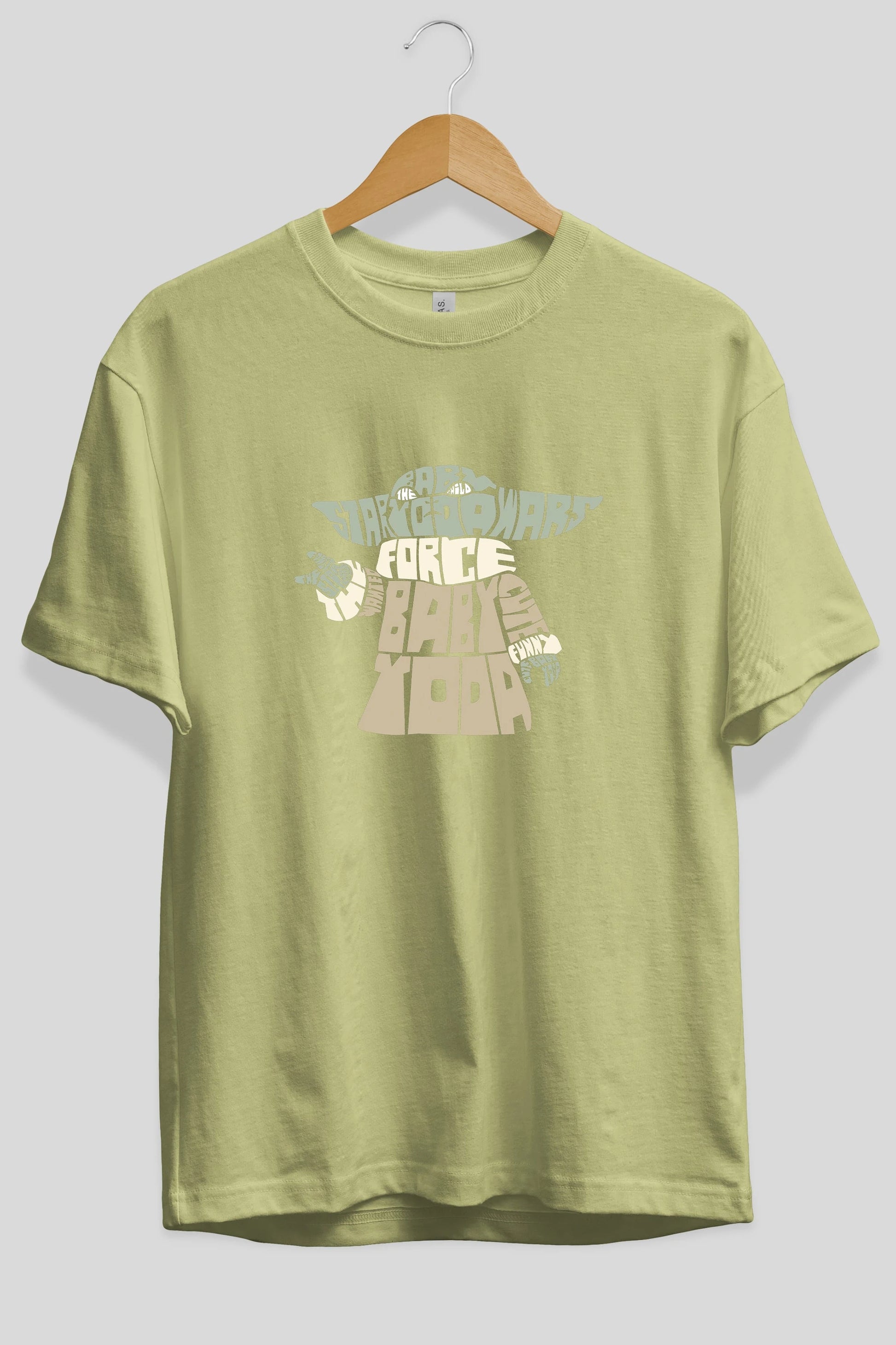 Baby Yoda Ön Baskılı Oversize t-shirt %100 pamuk Erkek Kadın Unisex