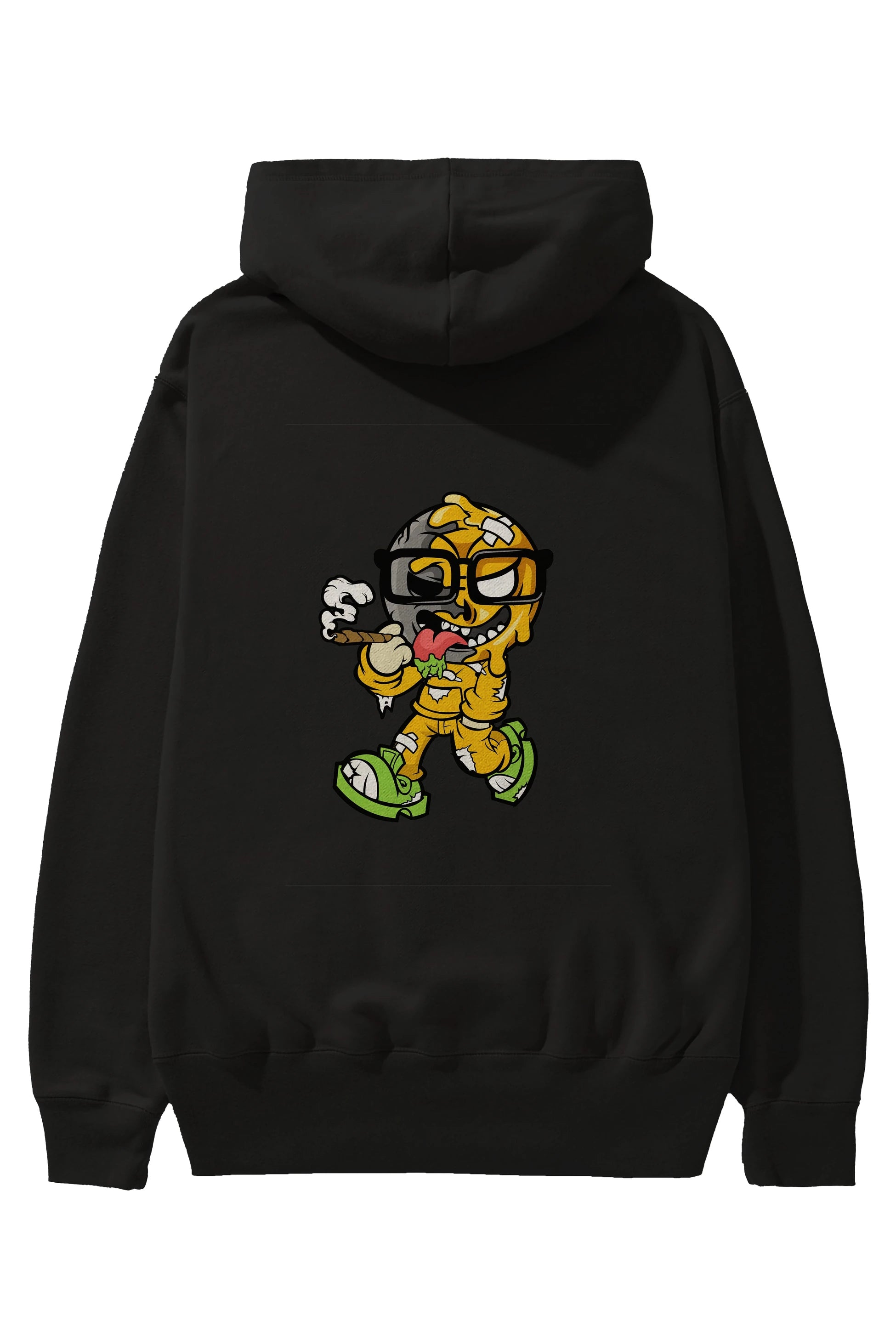 Eyeball Smoker Arka Baskılı Hoodie Oversize Kapüşonlu Sweatshirt Erkek Kadın Unisex