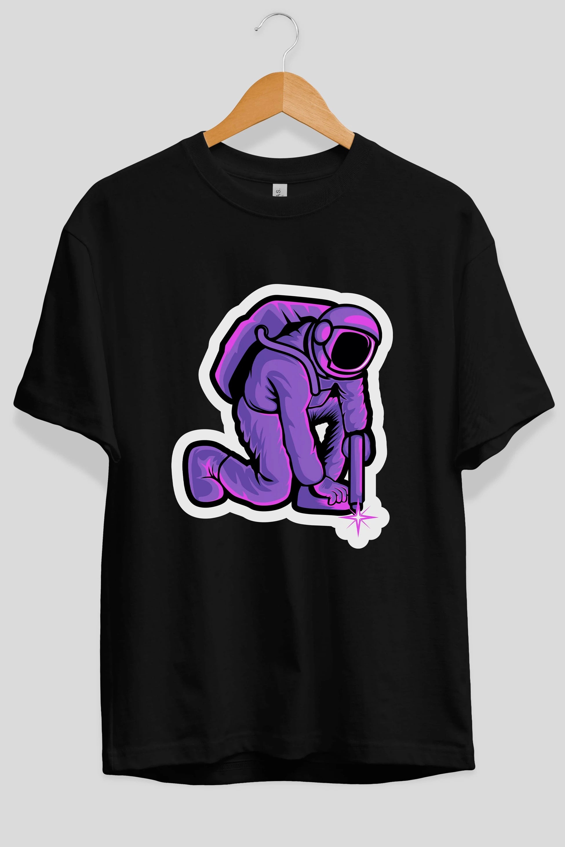 Welding in Space Sticker Ön Baskılı Oversize t-shirt Erkek Kadın Unisex