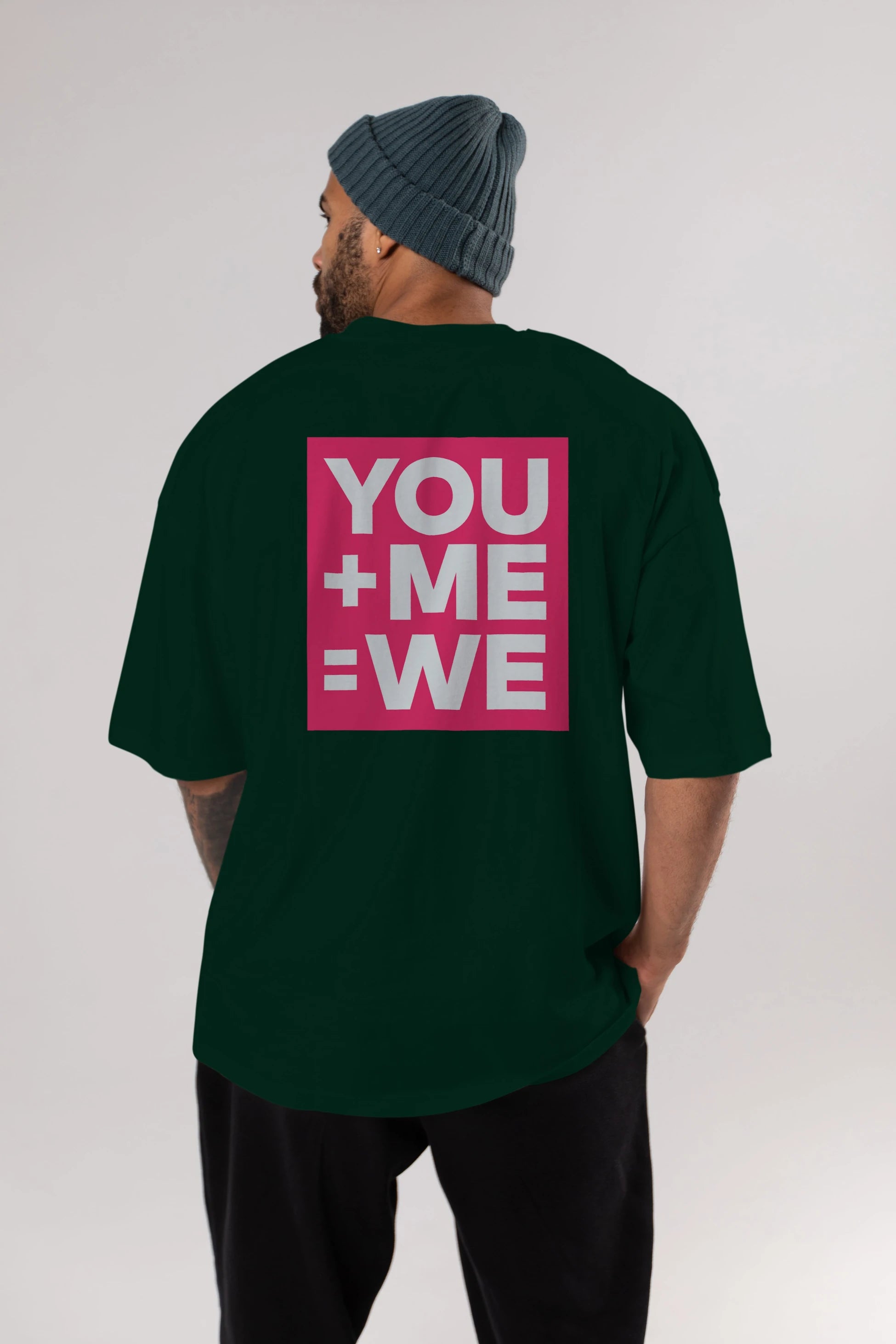You Me We Yazılı Arka Baskılı Oversize t-shirt Erkek Kadın Unisex