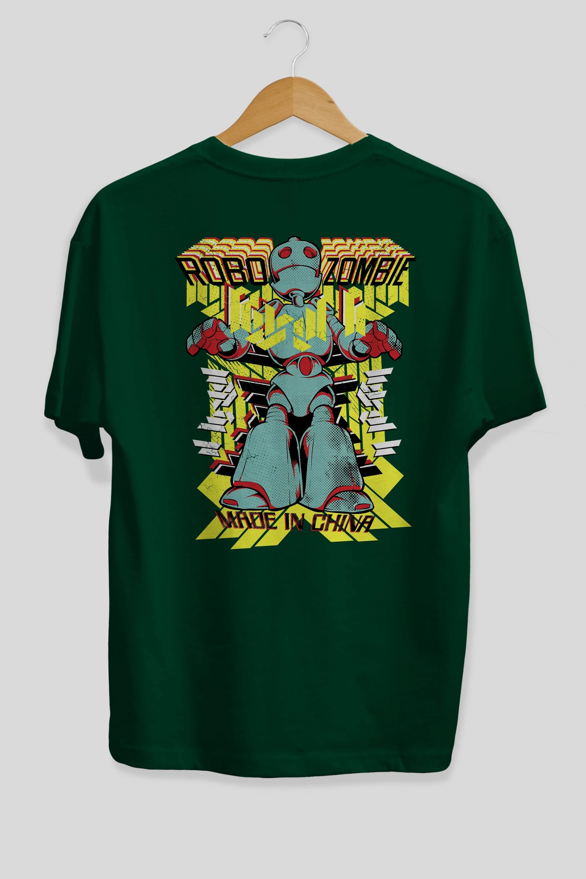 Robo Zombie Arka Baskılı Oversize t-shirt Erkek Kadın Unisex