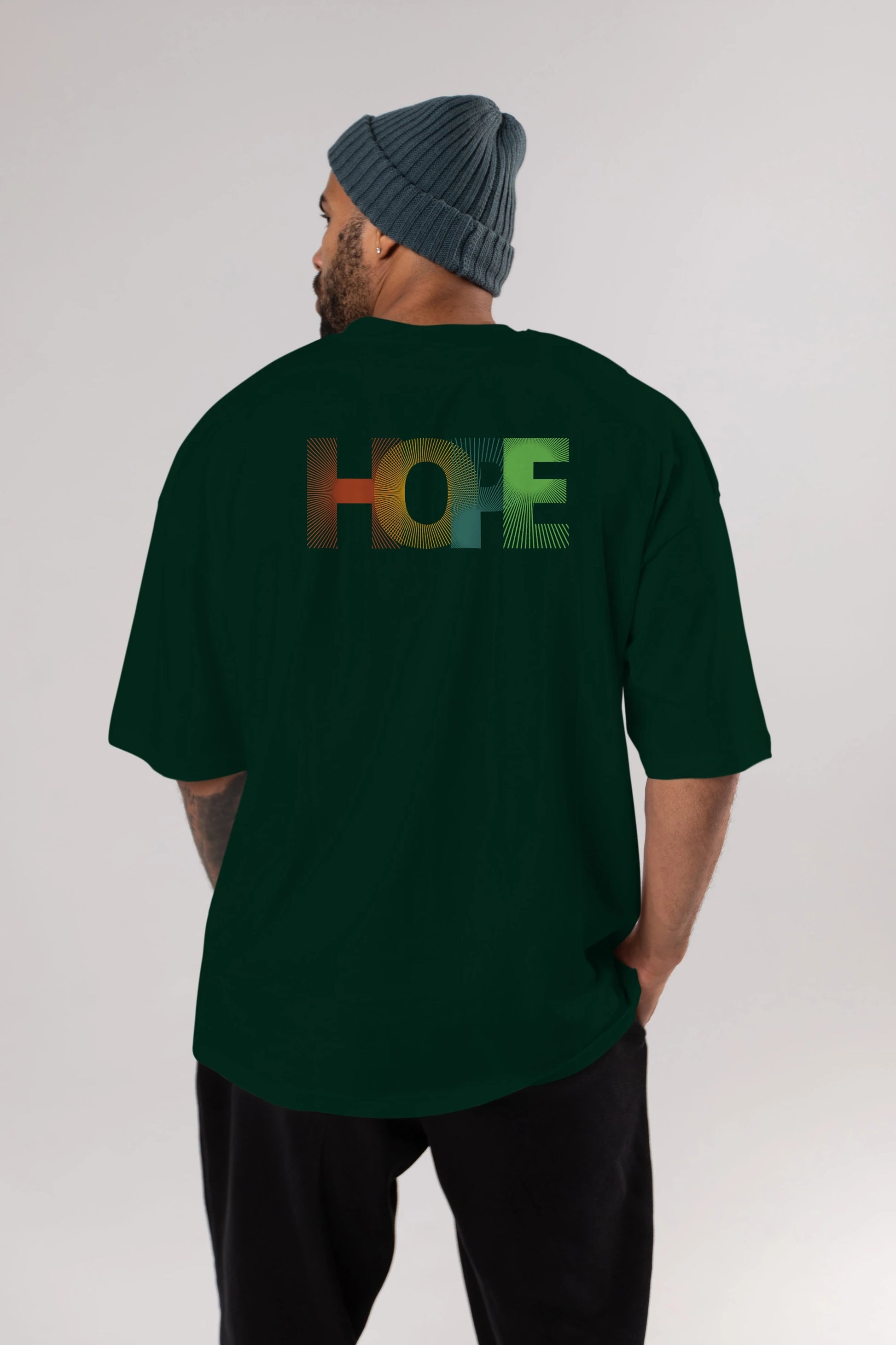 Hope Arka Baskılı Oversize t-shirt Erkek Kadın Unisex