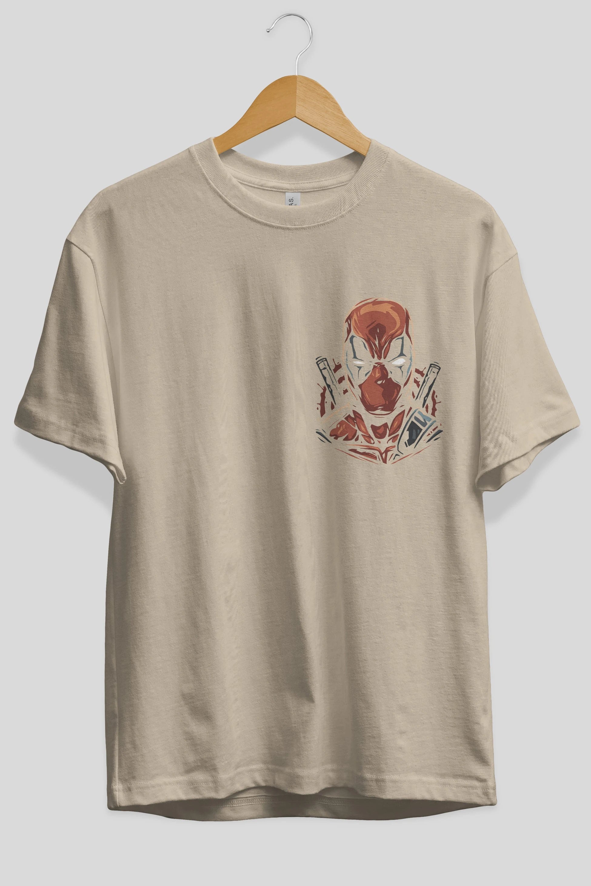 Deadpool (10) Ön Sol Baskılı Oversize t-shirt Erkek Kadın Unisex %100 Pamuk Bisiklet Yaka tişort