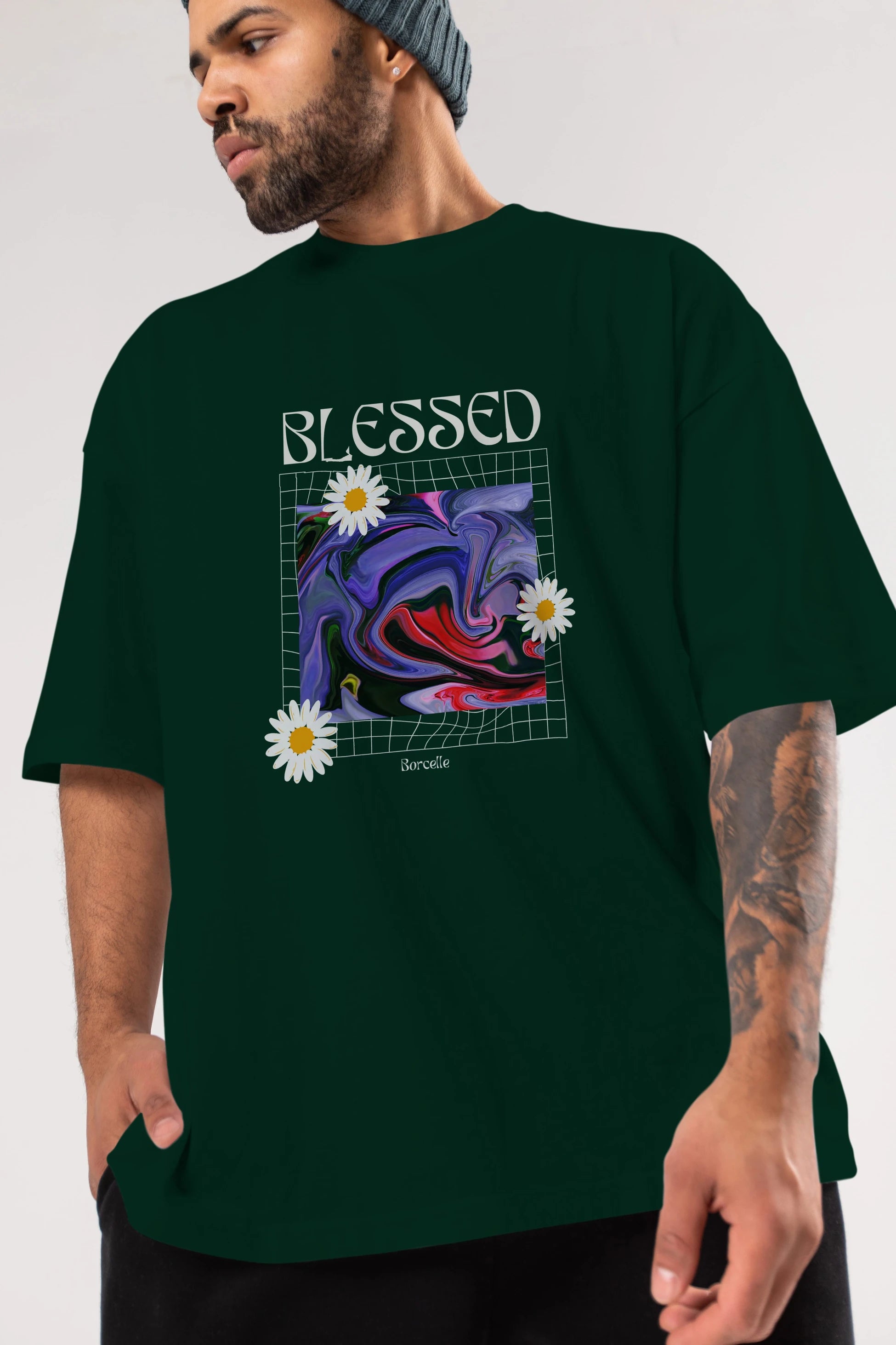 Blessed Ön Baskılı Oversize t-shirt Erkek Kadın Unisex