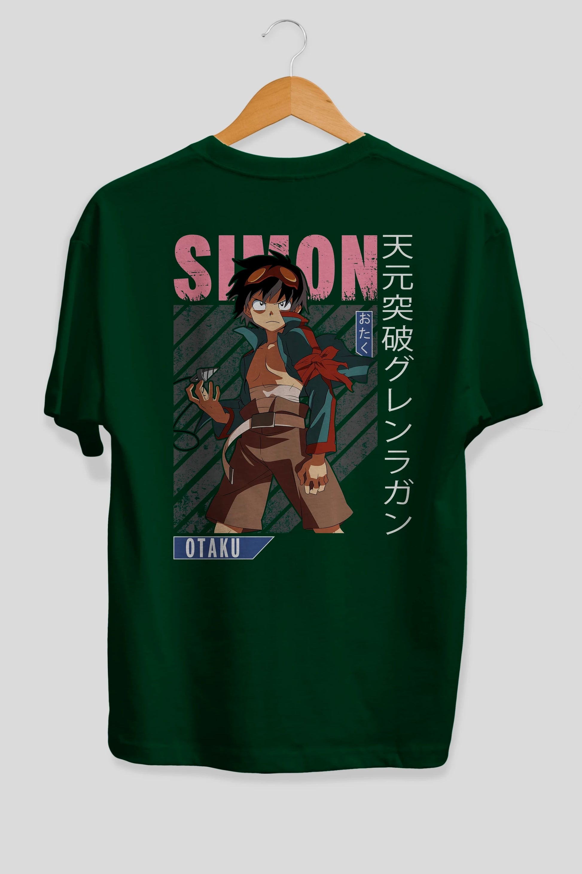 Simon 5 Anime Arka Baskılı Oversize t-shirt Erkek Kadın Unisex