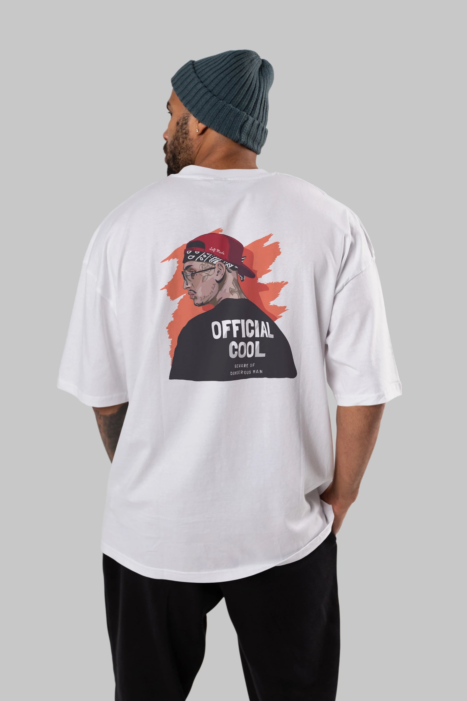 Official Cool Arka Baskılı Oversize t-shirt Erkek Kadın Unisex