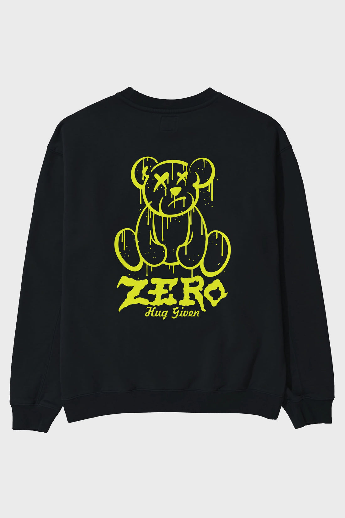 Zero Hug Given Bear Arka Baskılı Oversize Sweatshirt Erkek Kadın Unisex