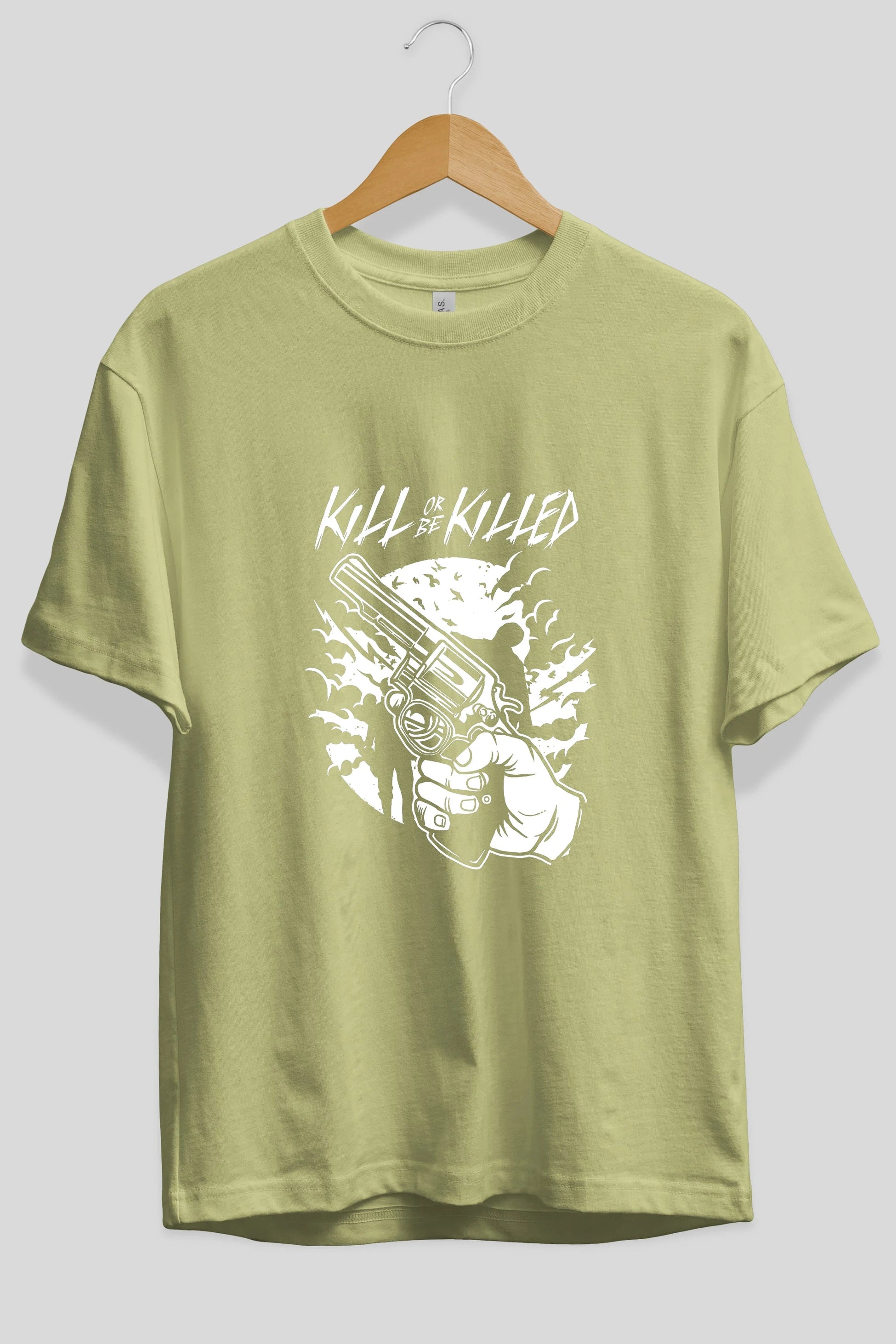 Zombie Shooter Ön Baskılı Oversize t-shirt Erkek Kadın Unisex %100 Pamuk tişort
