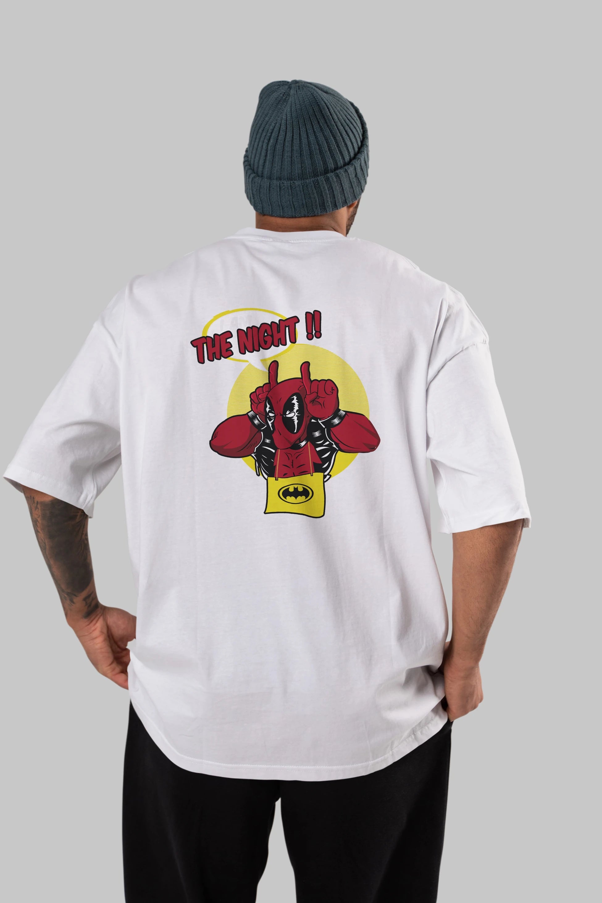 Deadpool (1) Arka Baskılı Oversize t-shirt Erkek Kadın Unisex %100 Pamuk Bisiklet Yaka tişort