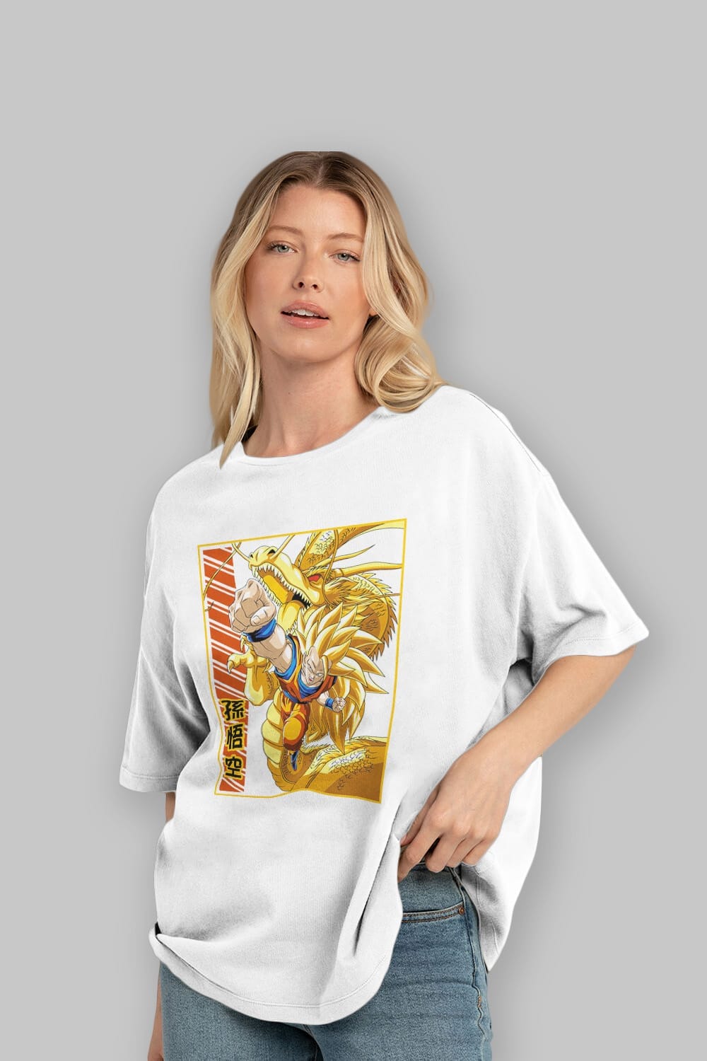 DragonBall Goku Anime Ön Baskılı Oversize t-shirt %100 pamuk Erkek Kadın Unisex