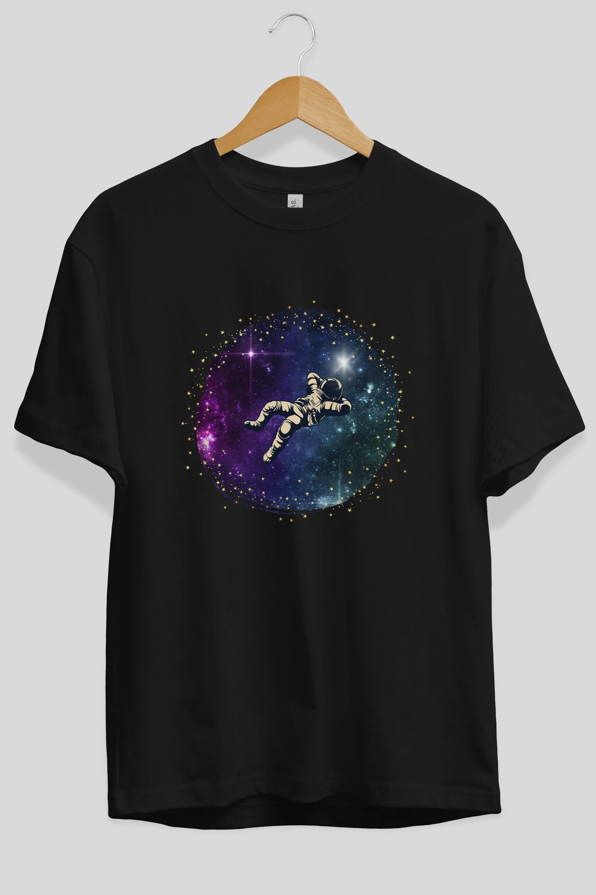 Astronaut in the Galaxy Ön Baskılı Oversize t-shirt Erkek Kadın Unisex