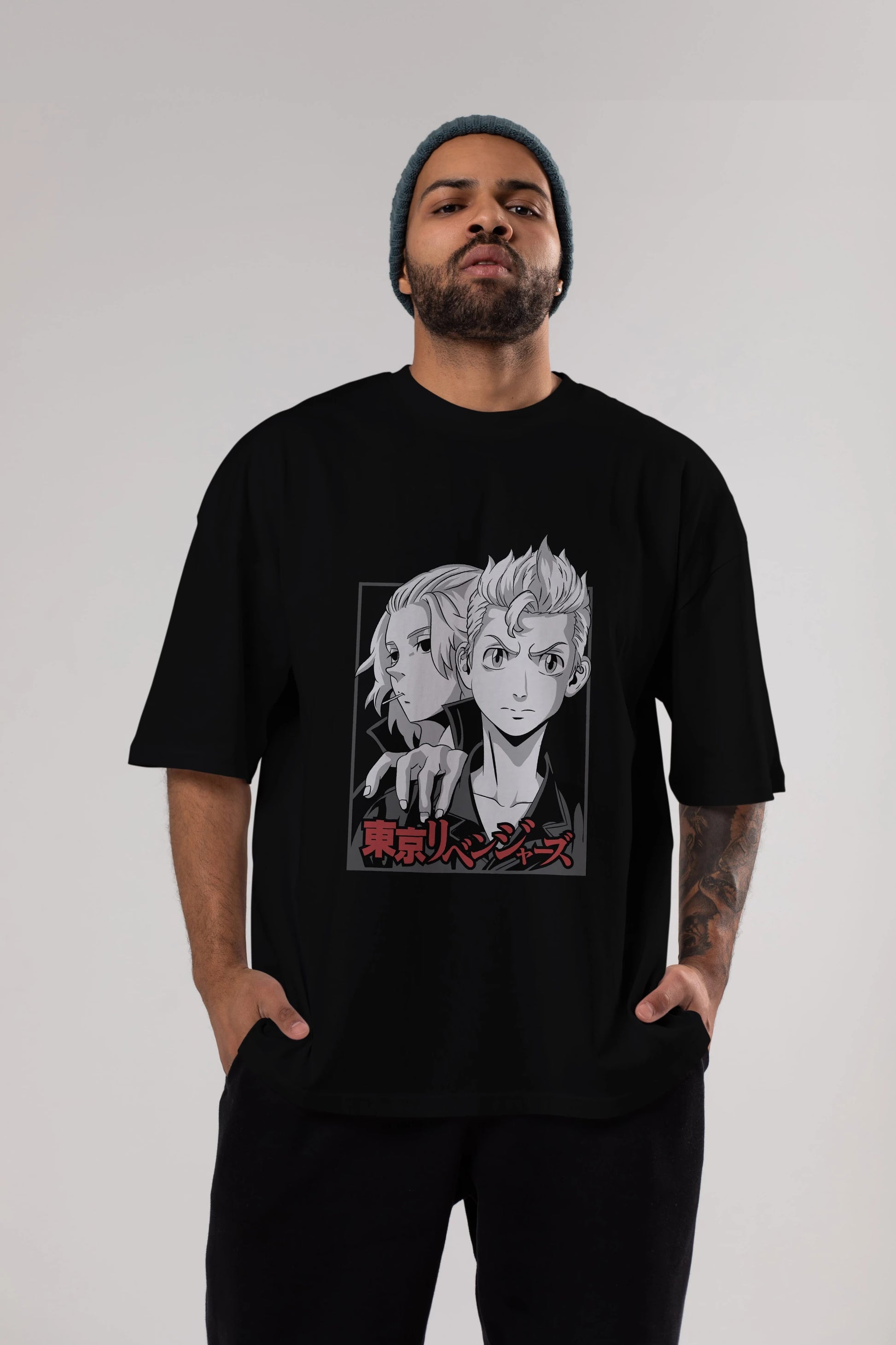 TOKYO REVENGERS Anime Ön Baskılı Oversize t-shirt %100 pamuk Erkek Kadın Unisex