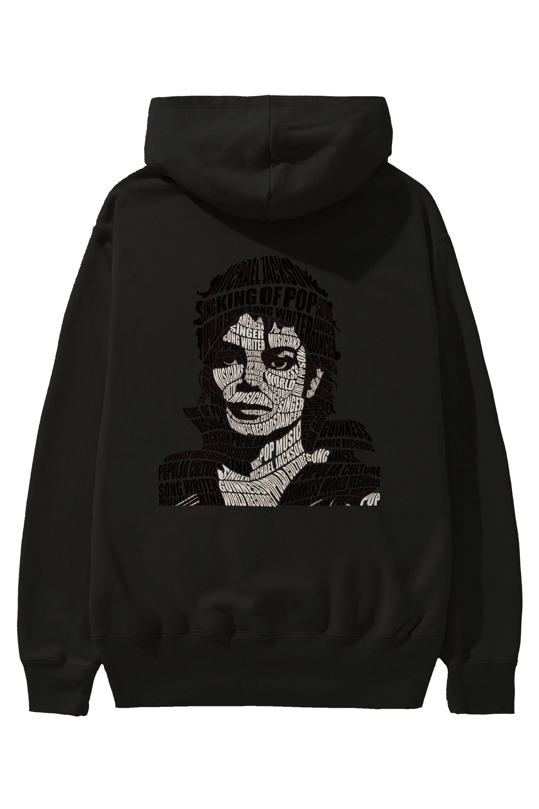 Michael Jackson Calligram Arka Baskılı Hoodie Oversize Kapüşonlu Sweatshirt Erkek Kadın Unisex