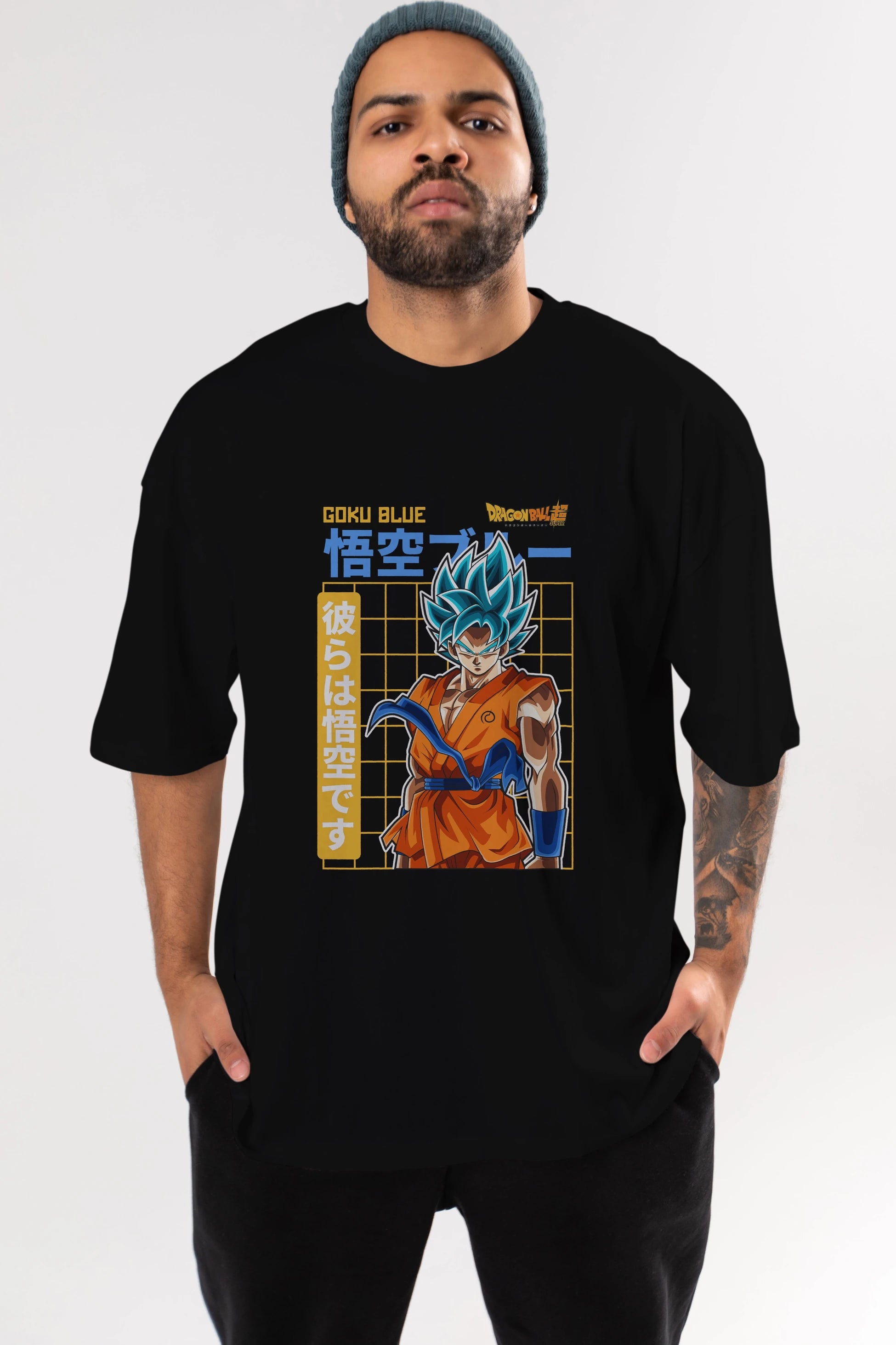 GOKU 1 Anime Ön Baskılı Oversize t-shirt %100 pamuk Erkek Kadın Unisex