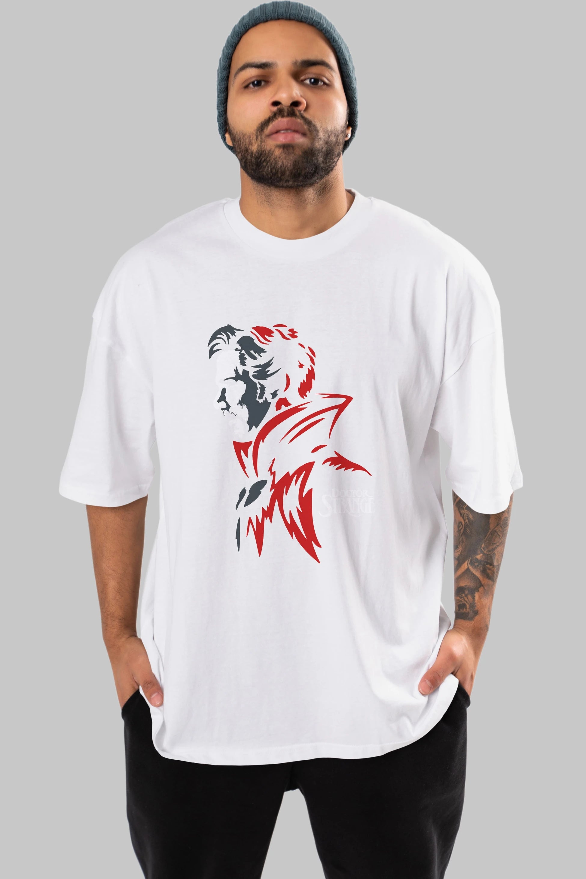 Doctor Strange (2) Ön Baskılı Oversize t-shirt Erkek Kadın Unisex %100 Pamuk Bisiklet Yaka tişort